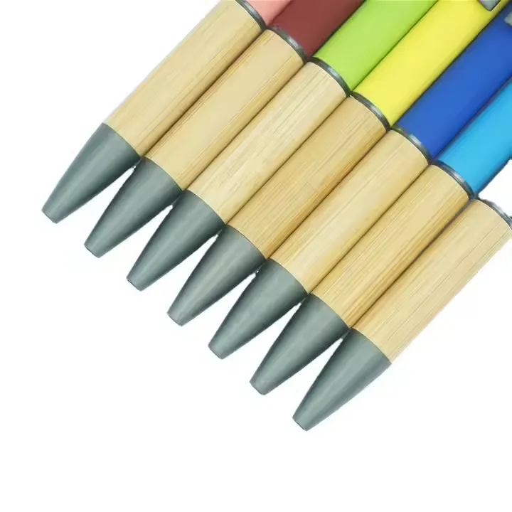 Bamboo Soft Touch Rubber Metal Pen 3