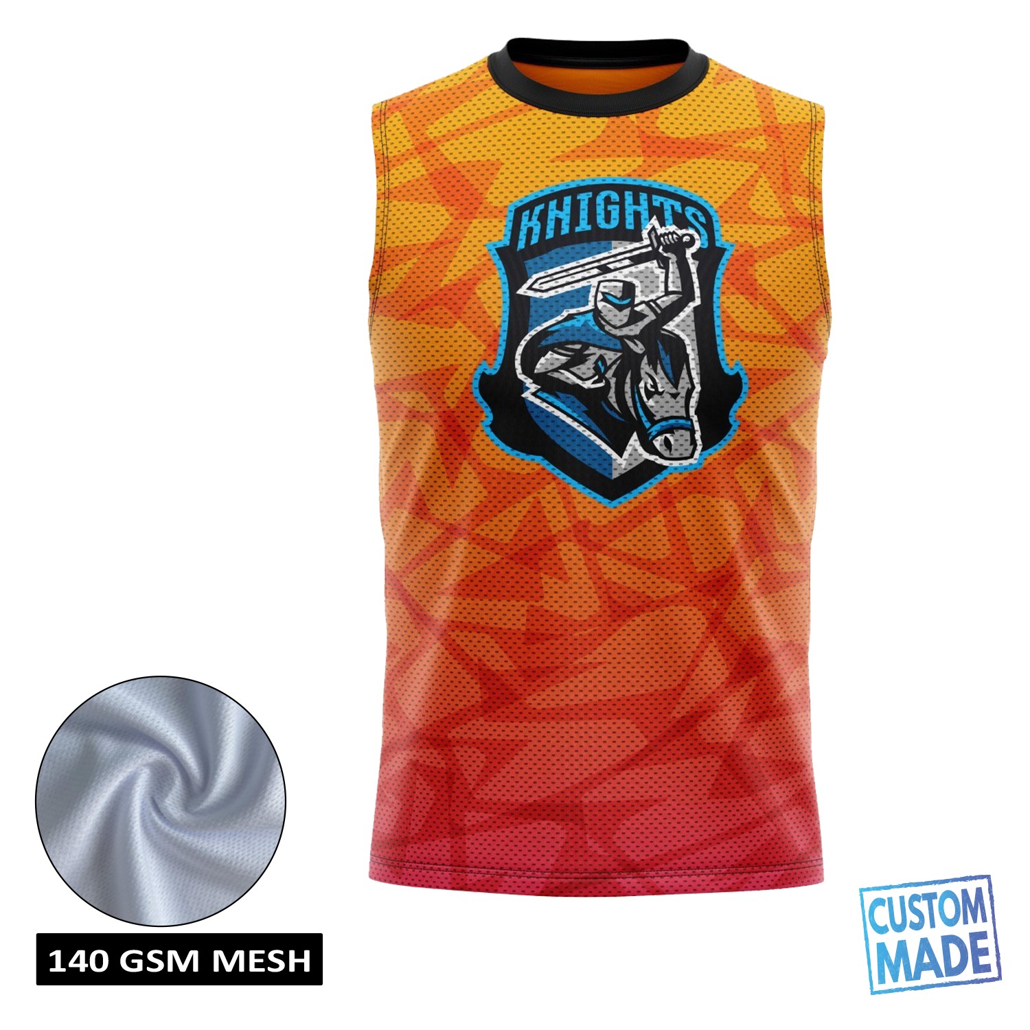 Unisex and Kids' Full Sublimation 140G Mesh Sleeveless T-Shirt