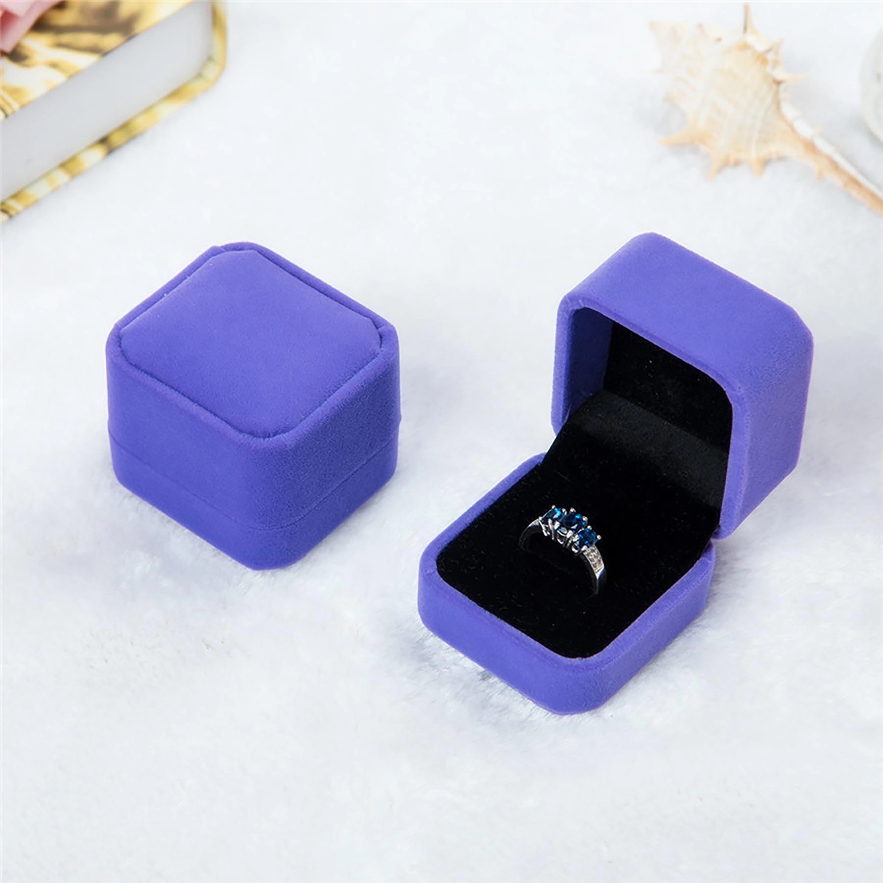 Velvet Ring Gift Boxes Jewelry Display 12