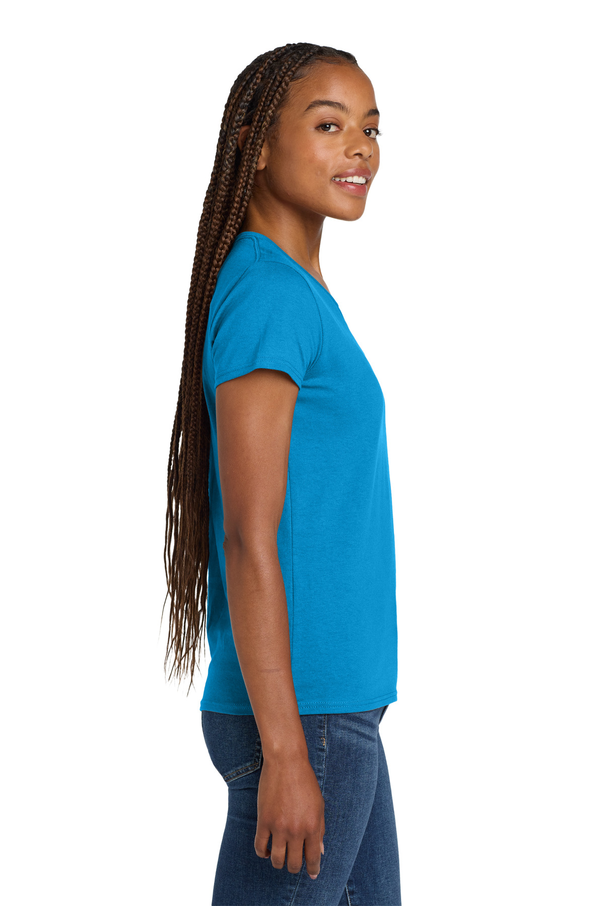 Gildan Women's Heavy Cotton 100% Cotton V-Neck T-Shirt. 5V00L 14