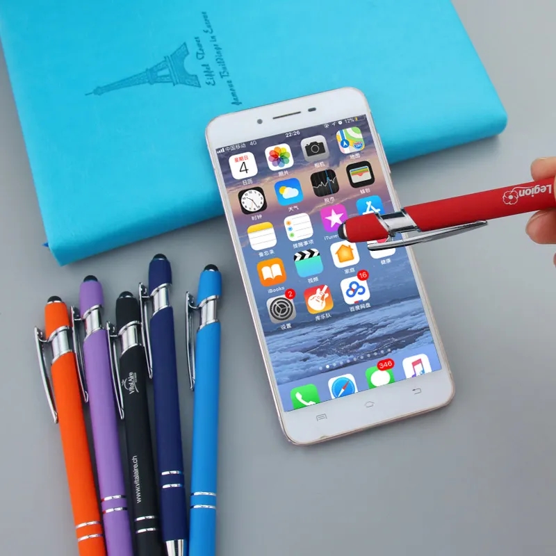 Soft Touch Ballpoint Metal Pen with Stylus Tip 3