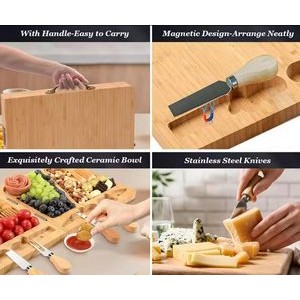Travel Cheese Boards Bamboo Serving Cheese Tray 3