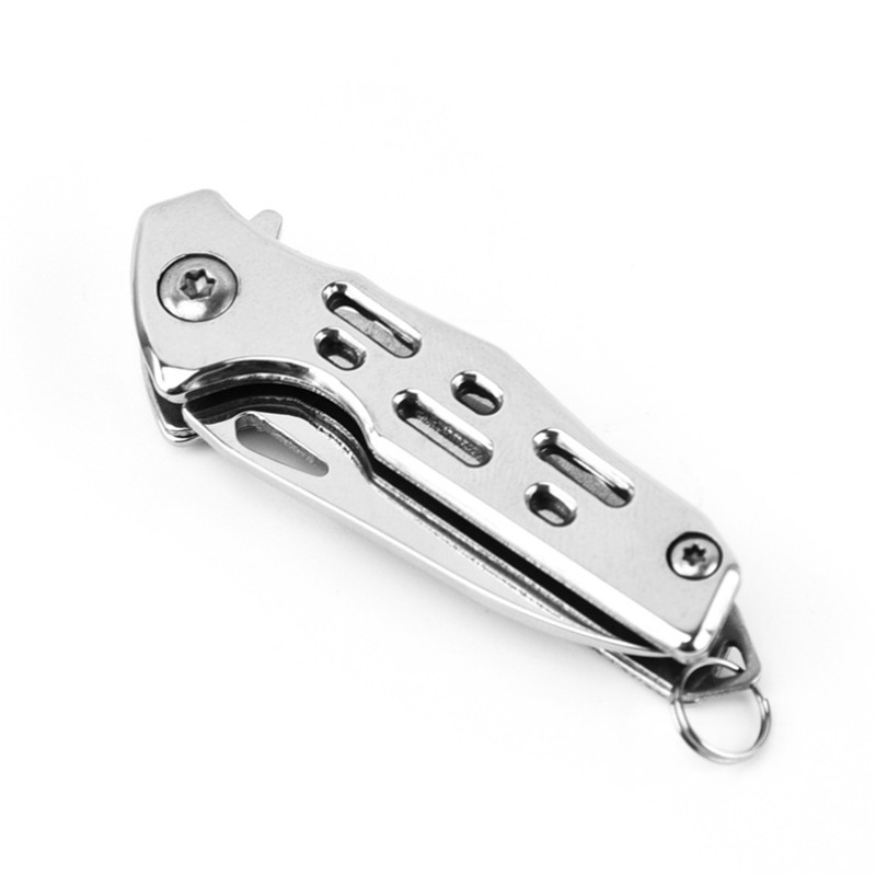Mini Stainless Steel Folding Pocket Knife with Strap Hole 4