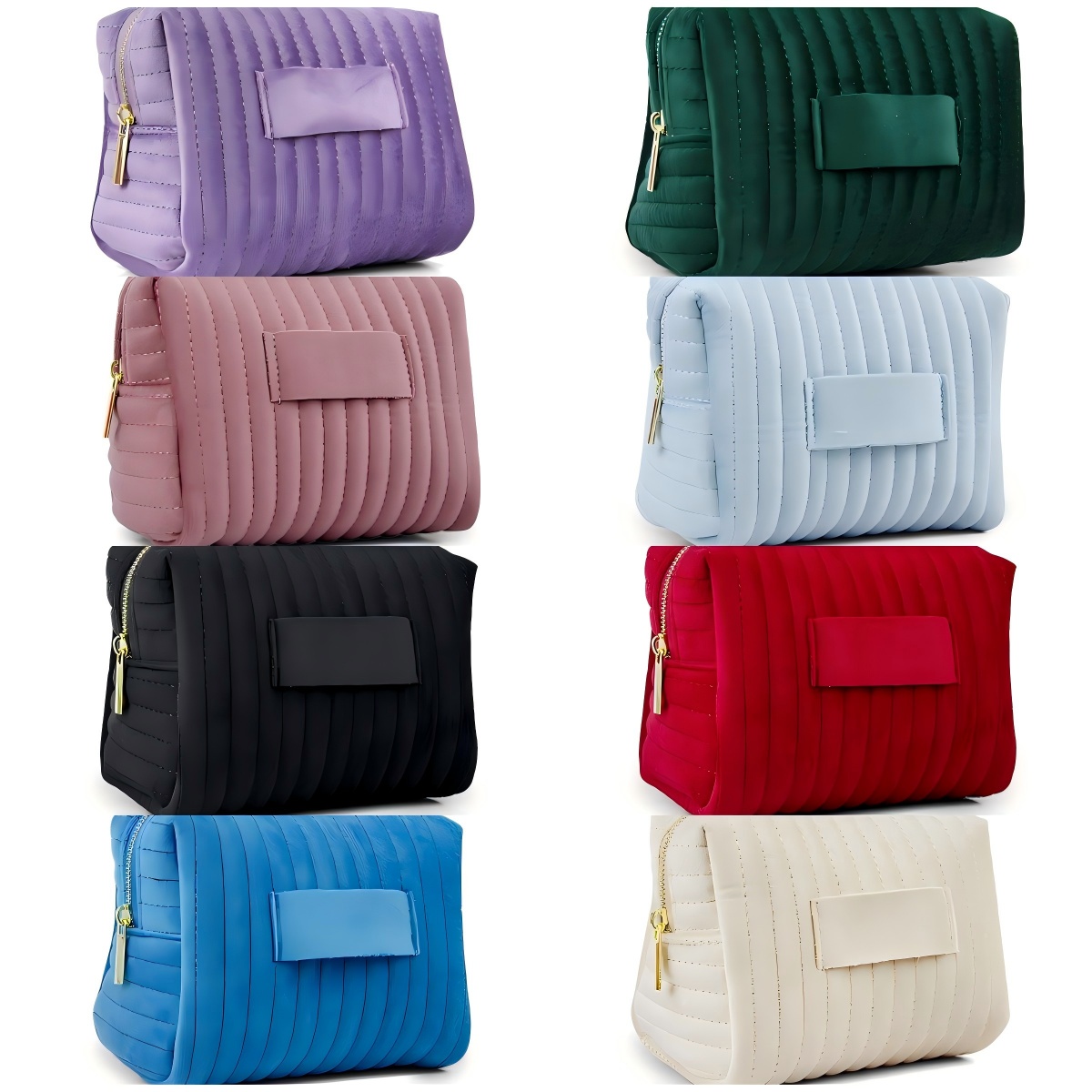 Quilted Velvet Cosmetic Pouch 5