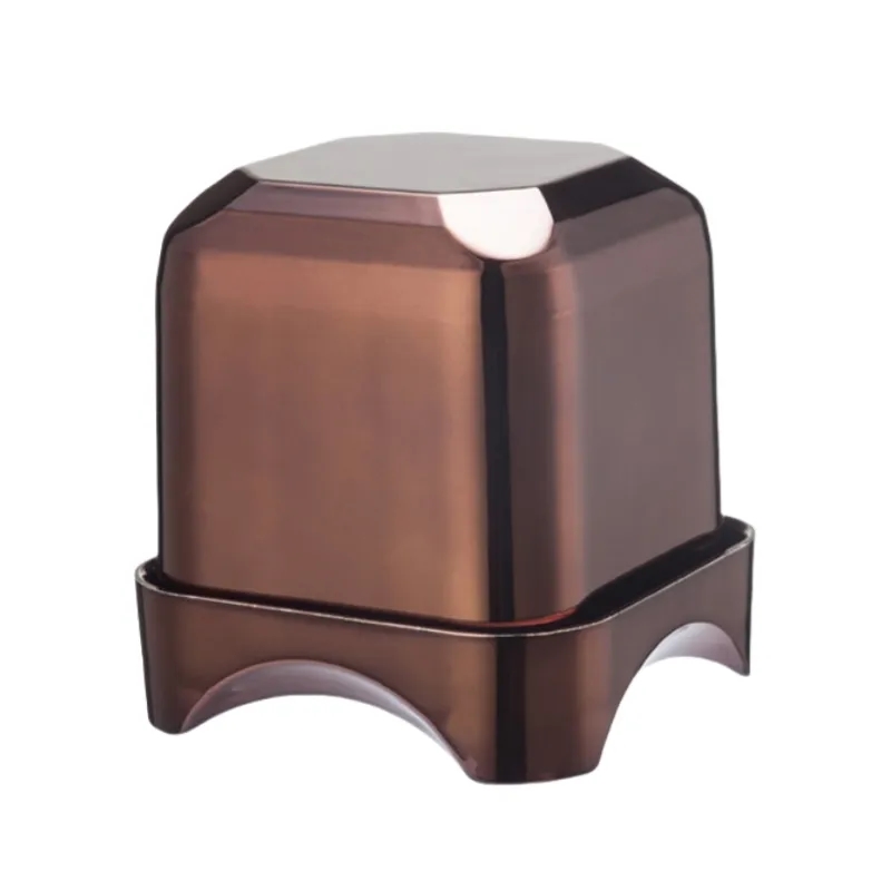 Electroplated Square Dice Cup With Base Tray 12