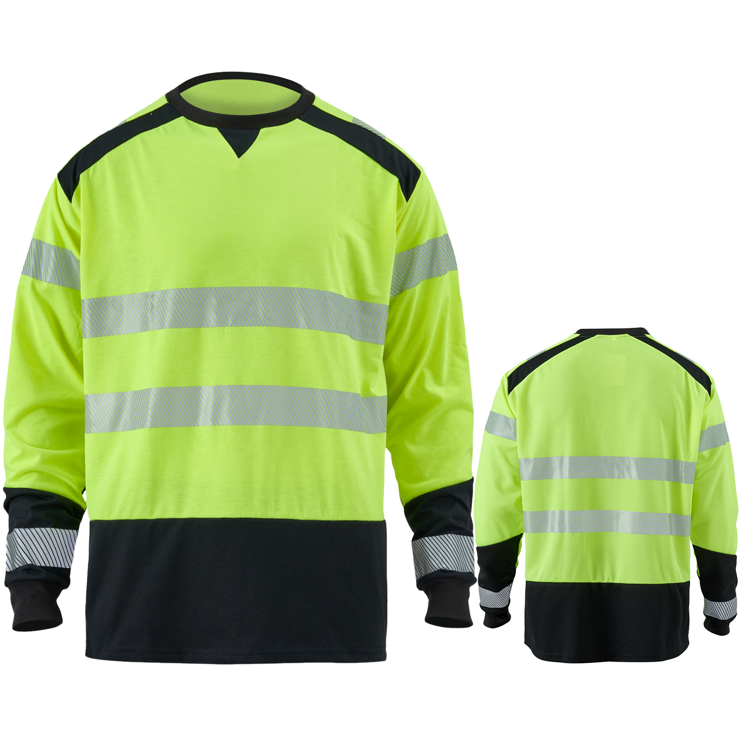 3.8 Oz. Polyester Class 3 Color Block Safety Long Sleeve T-Shirt With Segmented Tape 2