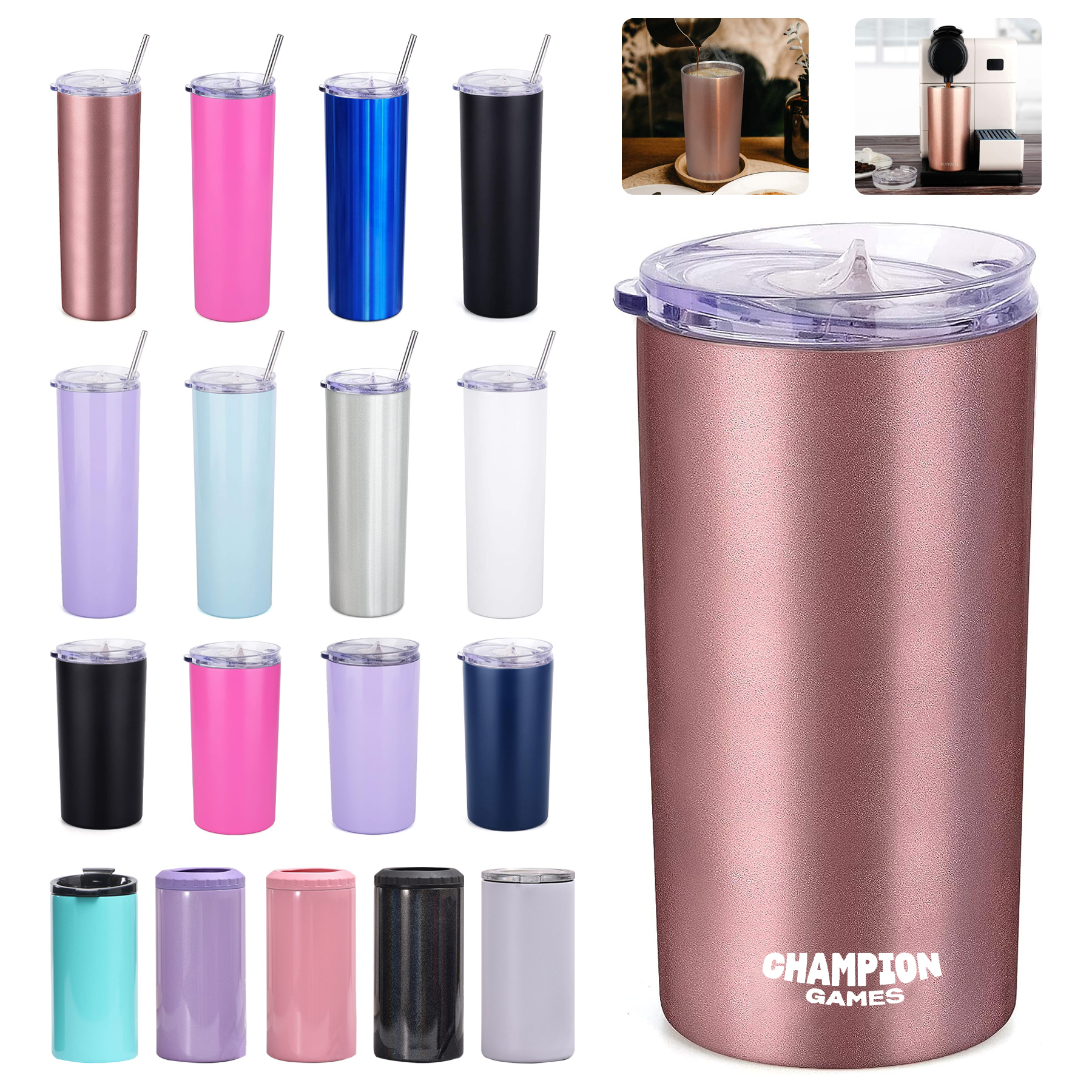 12oz/20oz Stainless Steel Slim Travel Tumbler 2