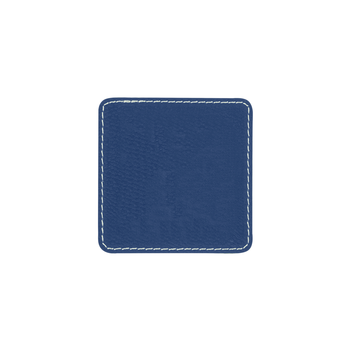 3" Blue/Silver Leatherette Square Patch with Adhesive 3