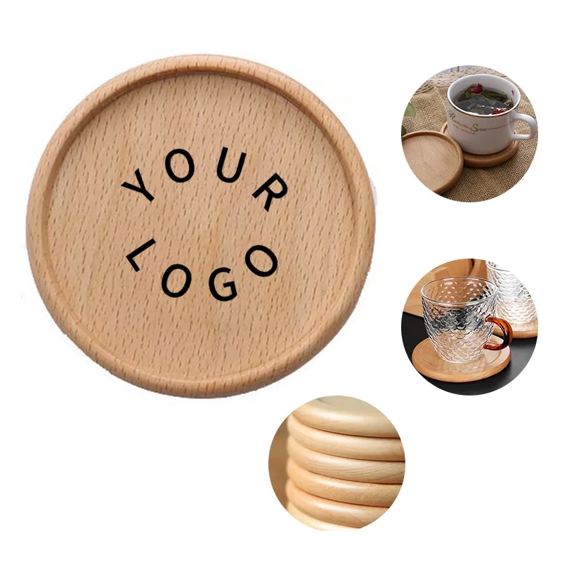 Natural Beech Wood Coaster with Smooth Glossy Finish 1