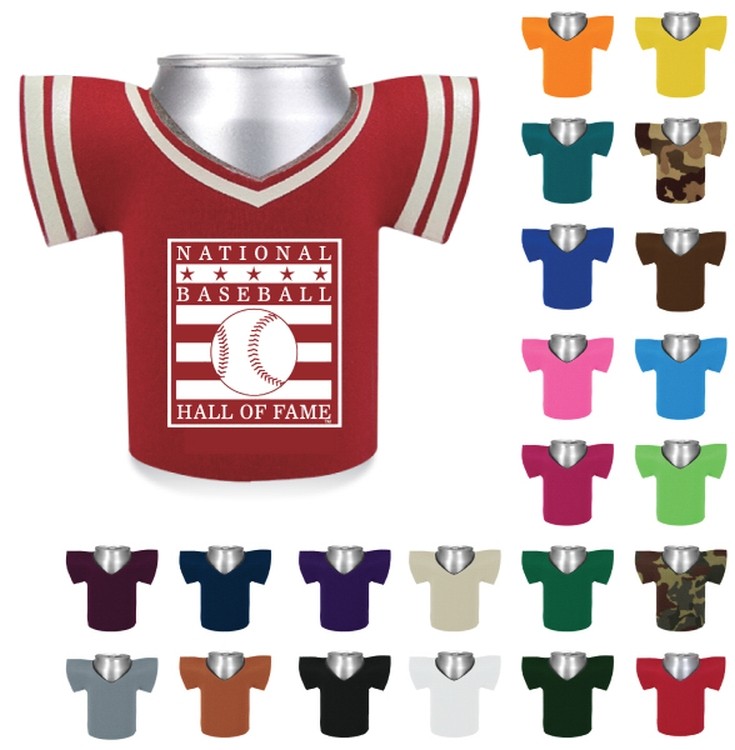 Premium Foam Jersey Shape Can &Bottle Insulator-Screen, custom koozie with logo imprint 2