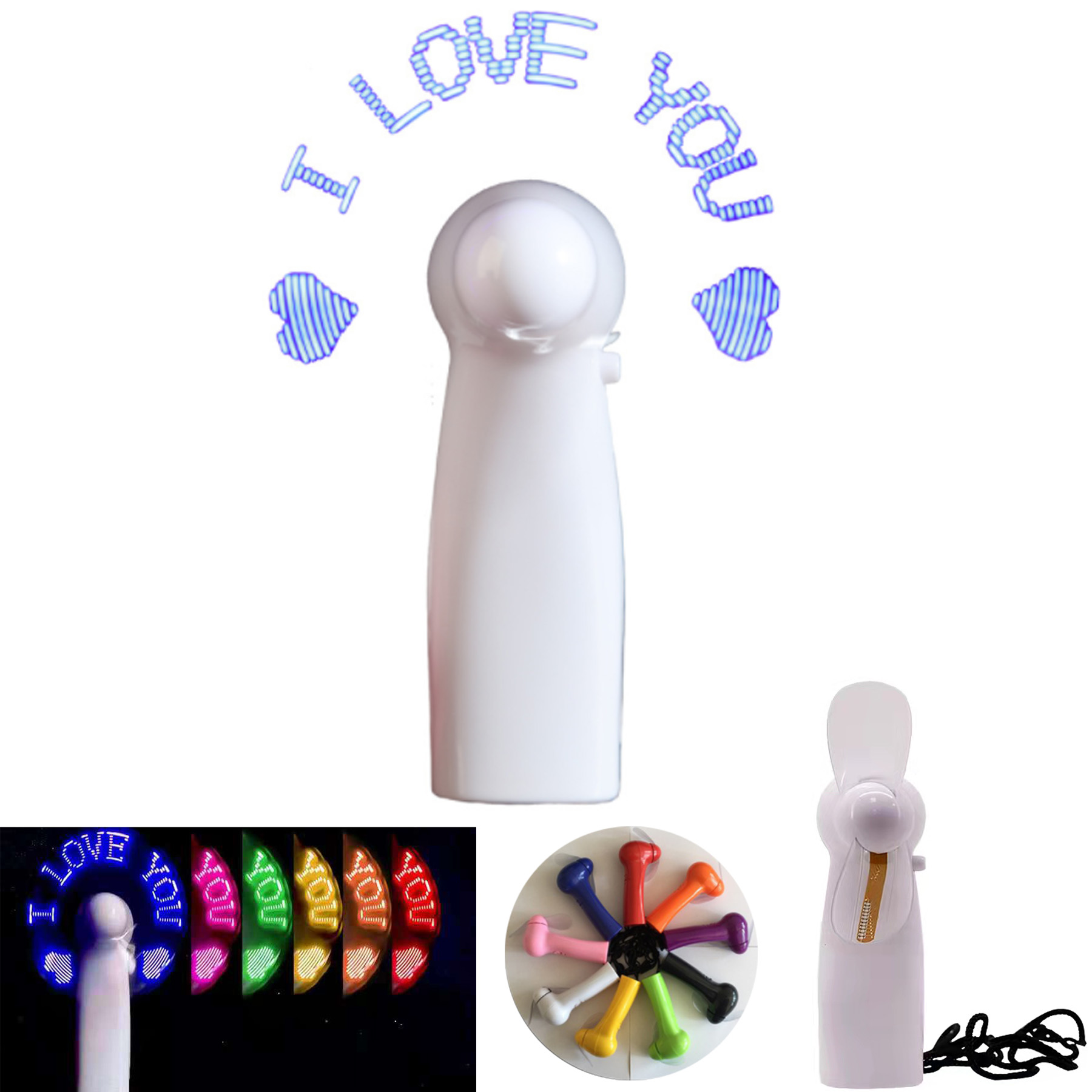 Handheld LED Light Up Fan With Font 2