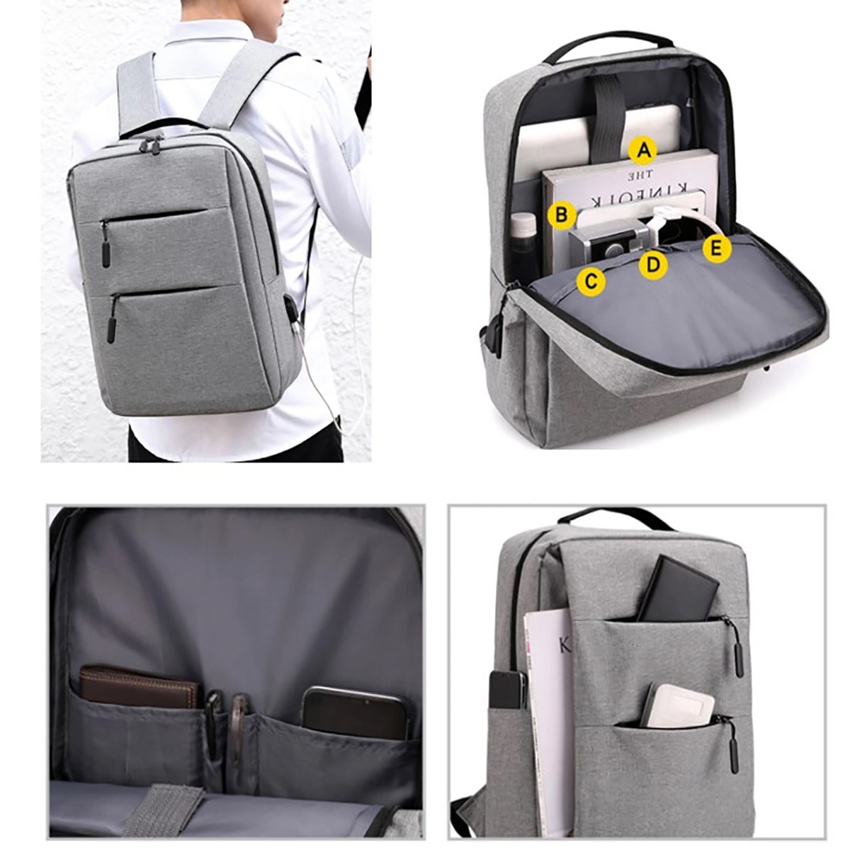 School Laptop Backpack With USB Charging Port 4