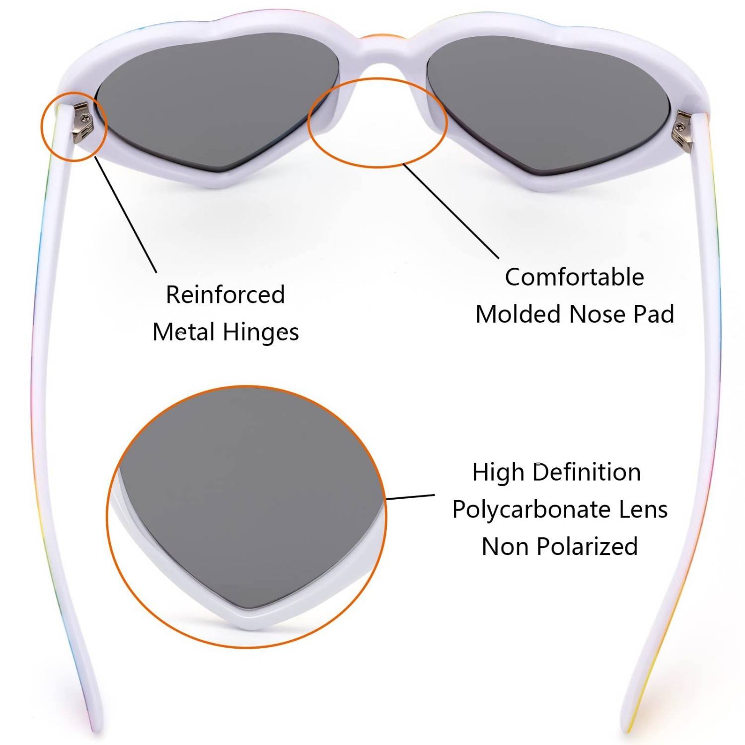 Oversize UV Protection Heart Shaped Sunglasses 13