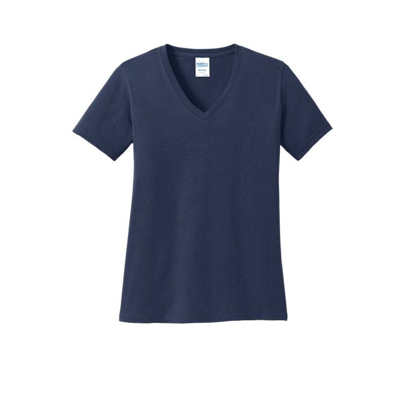 Port & Company Women's Core Cotton V-Neck Tee. 34