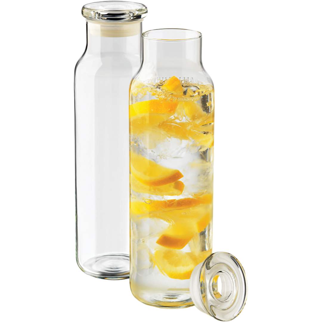Glass Water Bottle w/ Lid 24 oz. 19