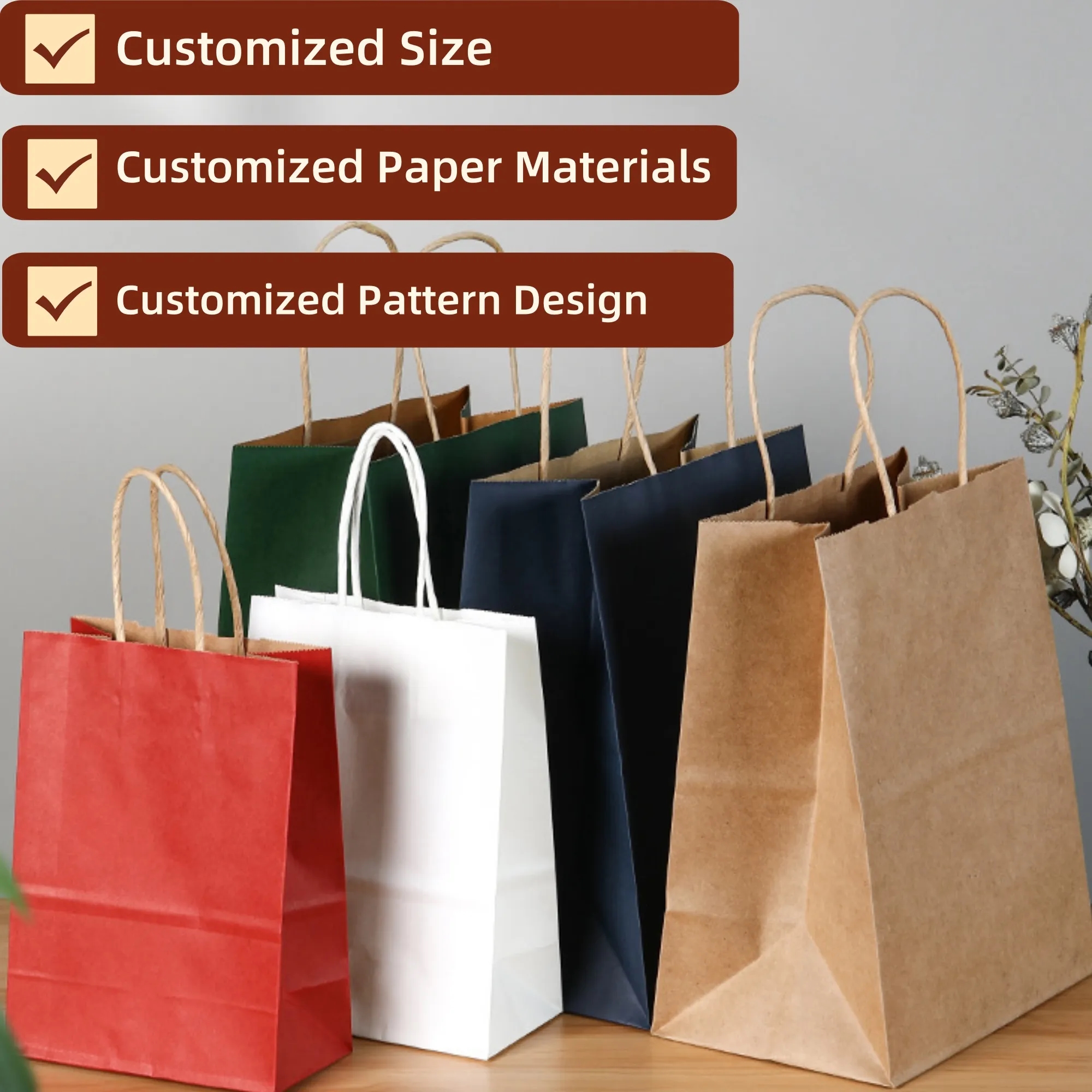 Kraft Paper Shopping Bags, Eco - Friendly, Retail Promo 2