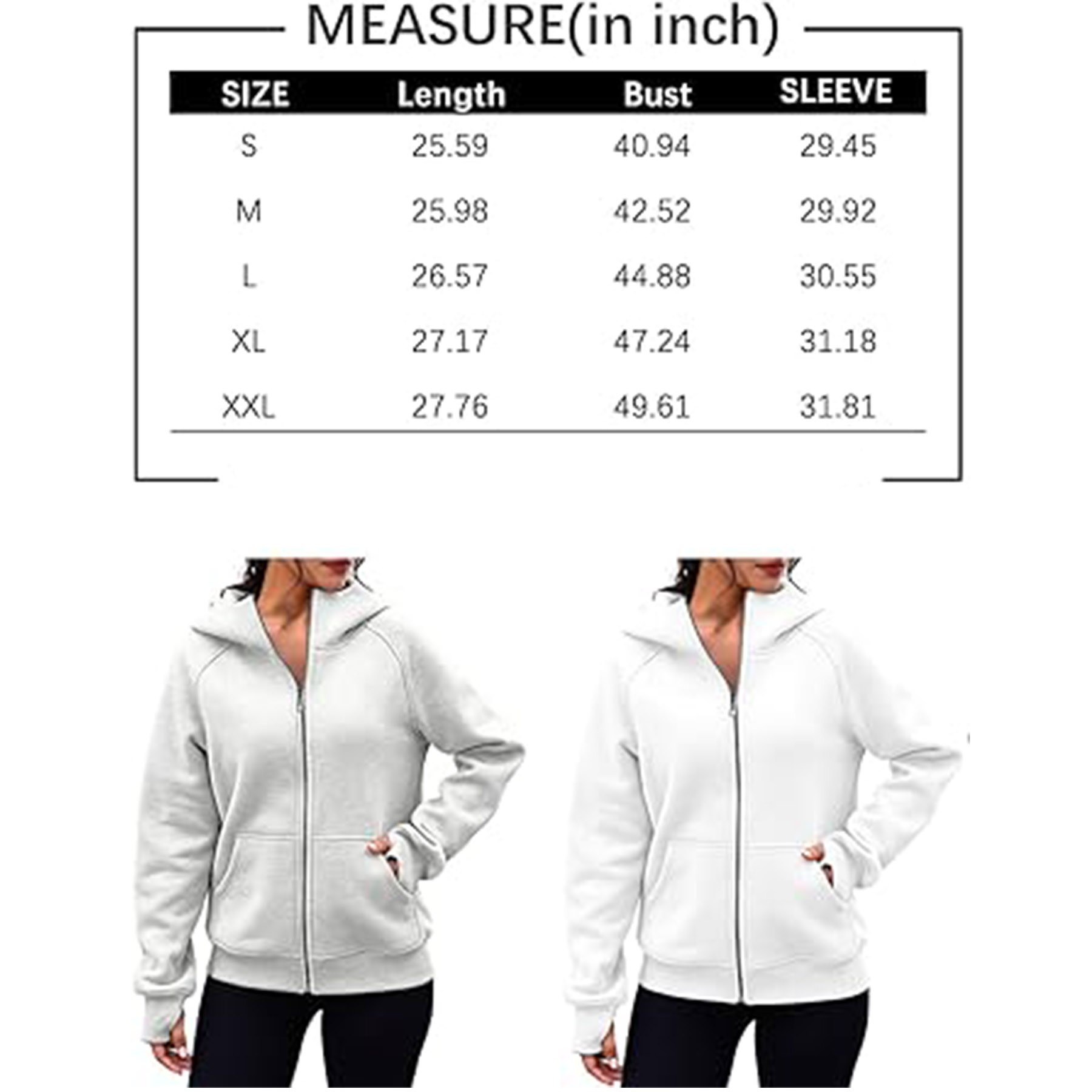 Women Zip Up Hoody Fleece Jacket 6
