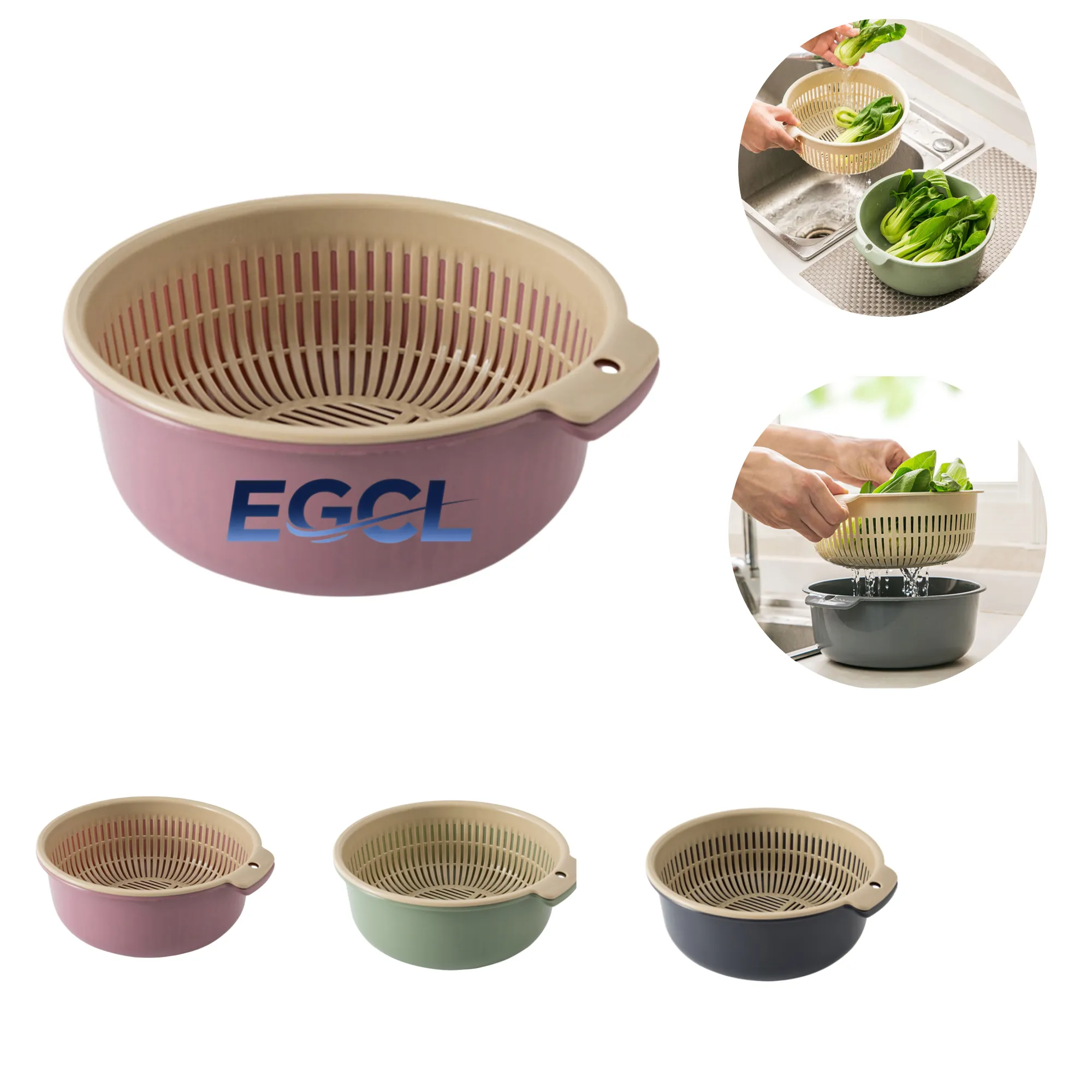 Double round drain basket
