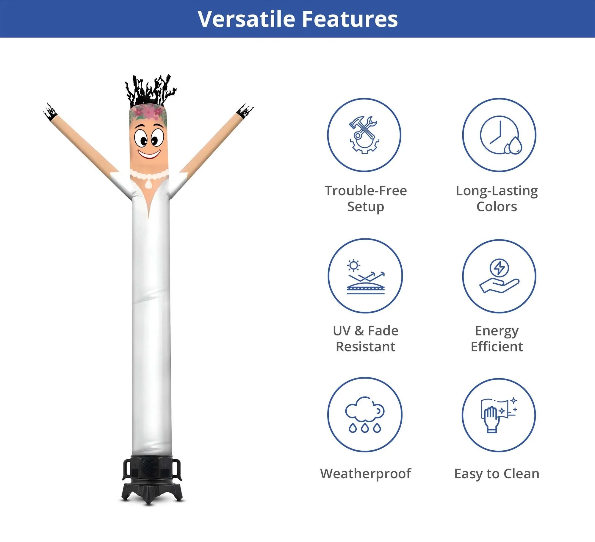 Bride Inflatable Tube Man Character with Blower. 2