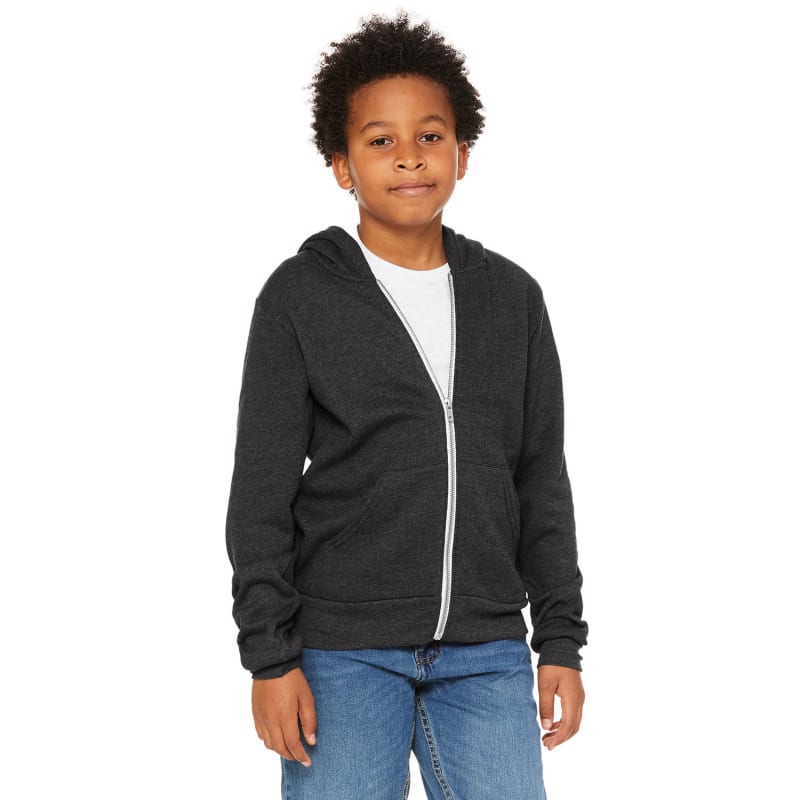 Bella + Canvas Youth Sponge Fleece Full-Zip Hooded Sweatshirt 21