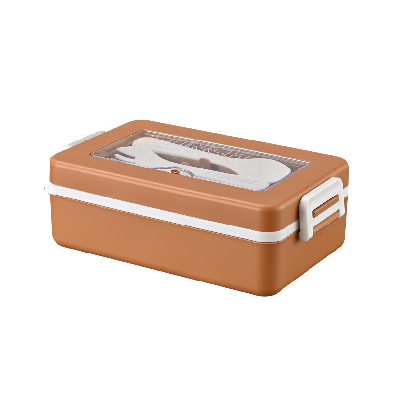 Portable Square Lunch Box With Cutlery 8