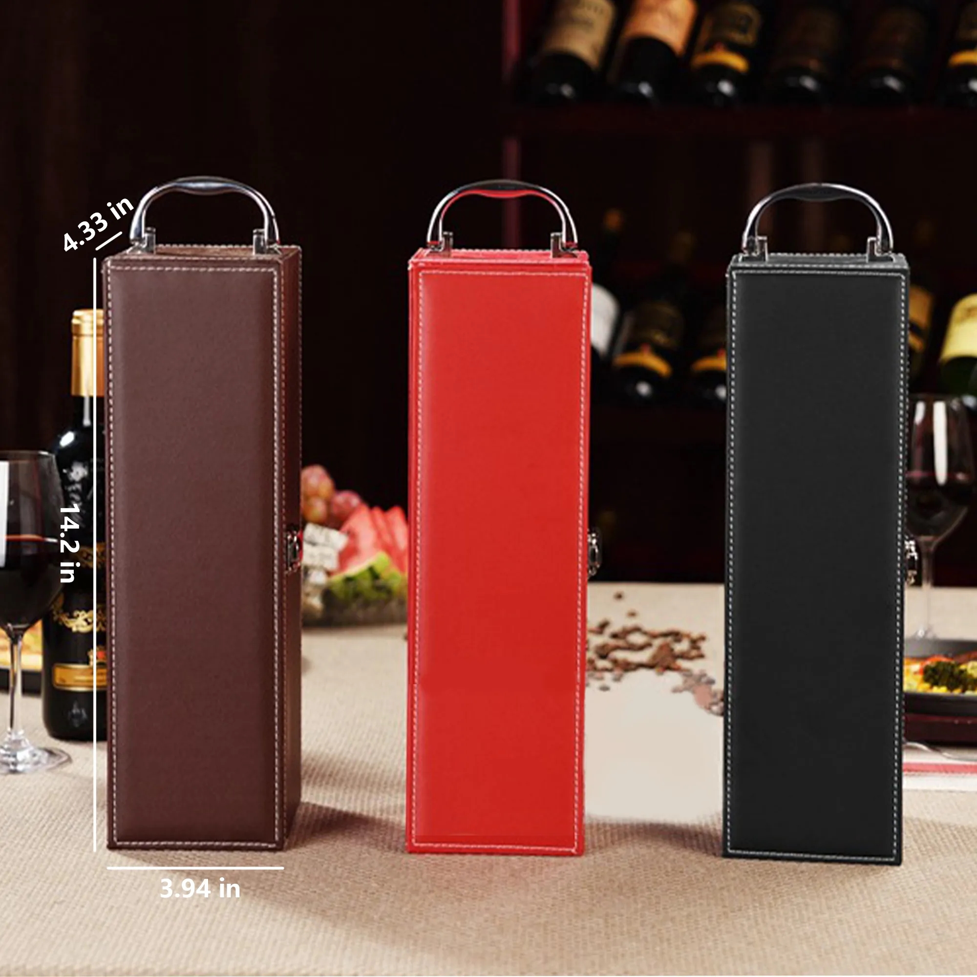Leather Wine With Wine Tools Gift Box 4