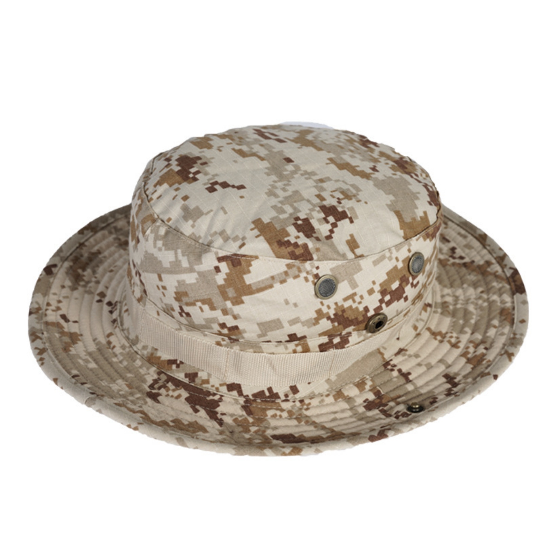 Wide Brim Camo Boonie Hat with Eyelets for Outdoors 4