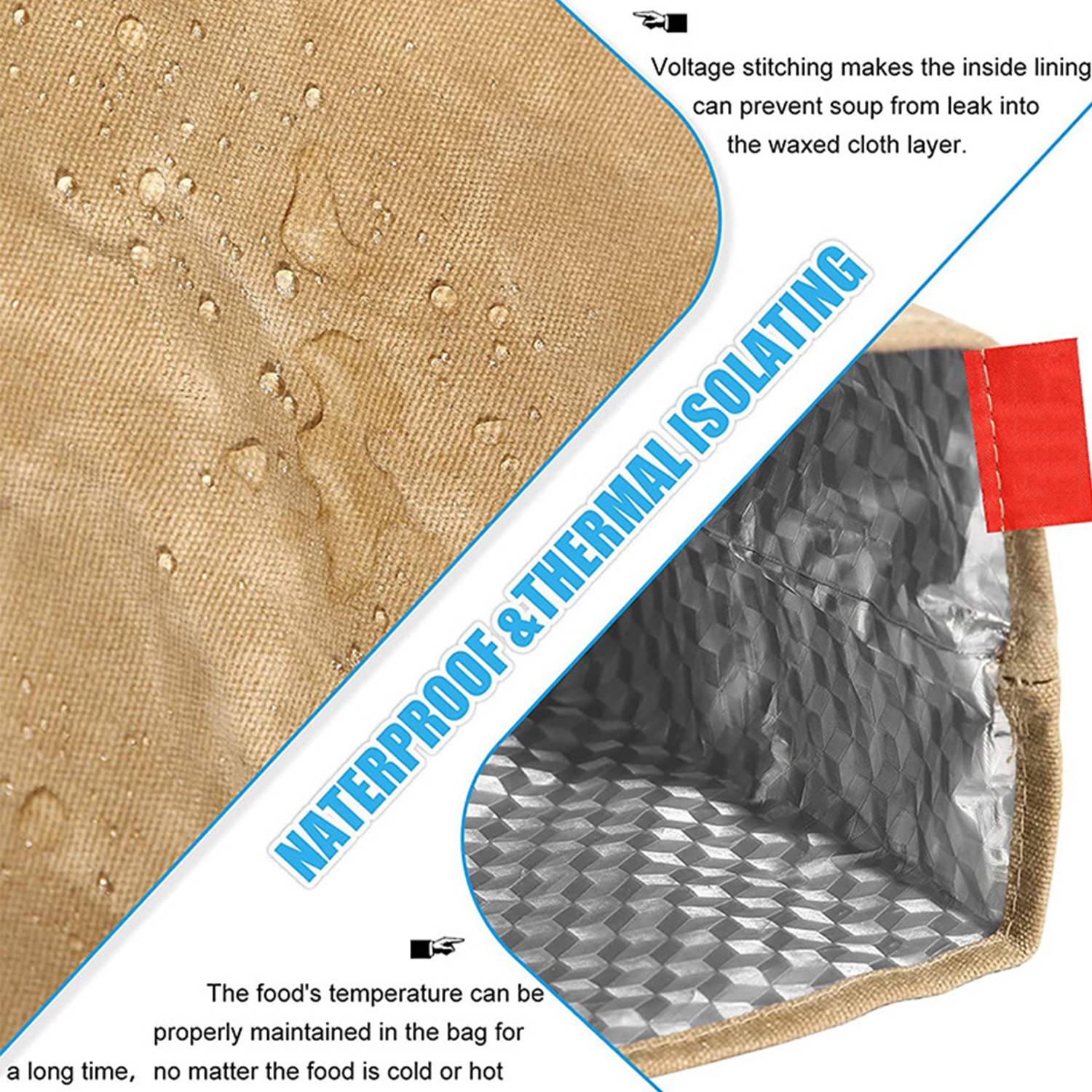 Oil Wax Canvas Lunch Insulation Bag 4
