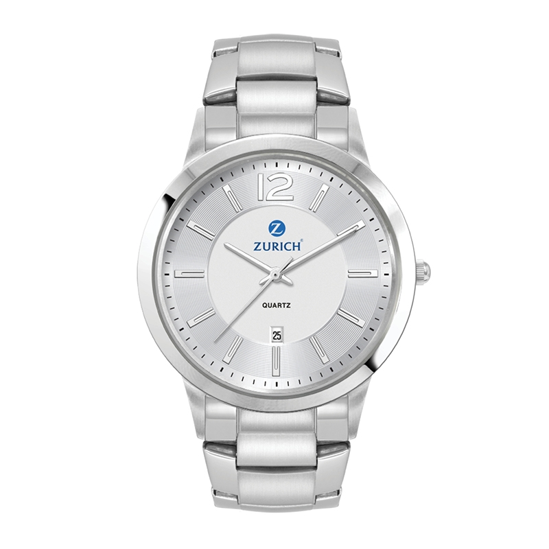 Men's Silver Stainless Steel 3 Hand  Men's Silver Stainless Steel Case, and Stainless Steel bracelet