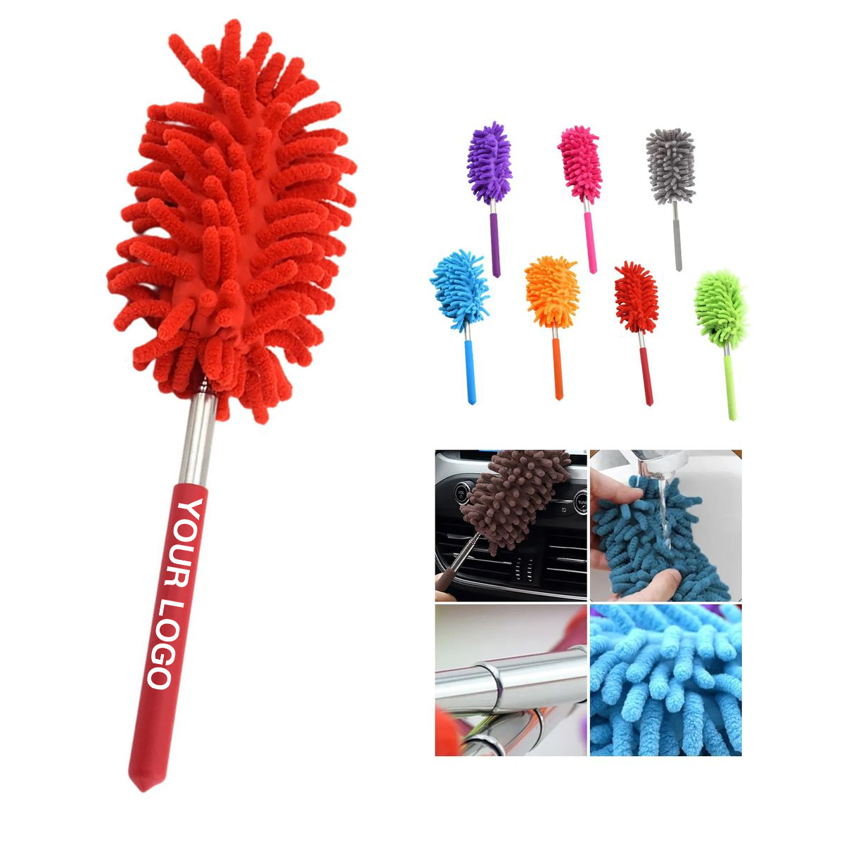 Adjustable Pole Duster with Washable Microfiber Head 3
