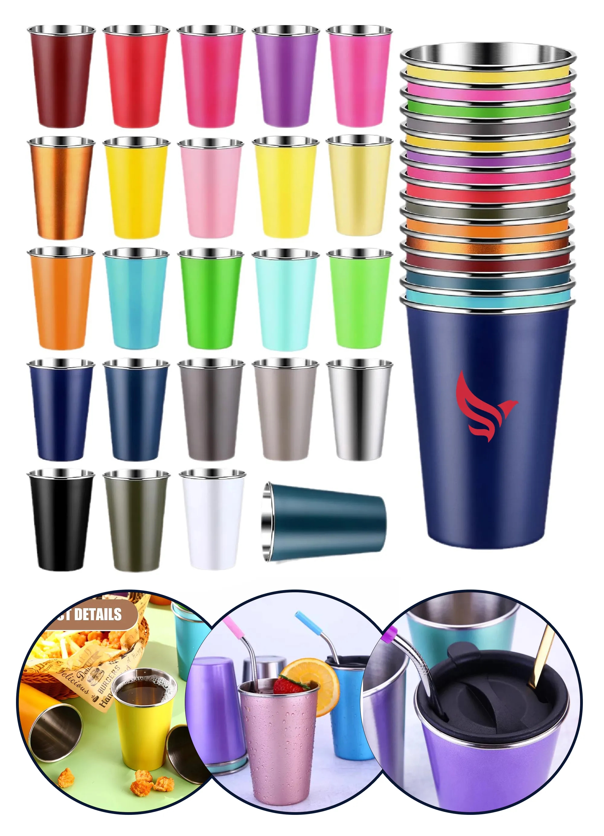 Stackable Stainless Steel Drinking Cups 5