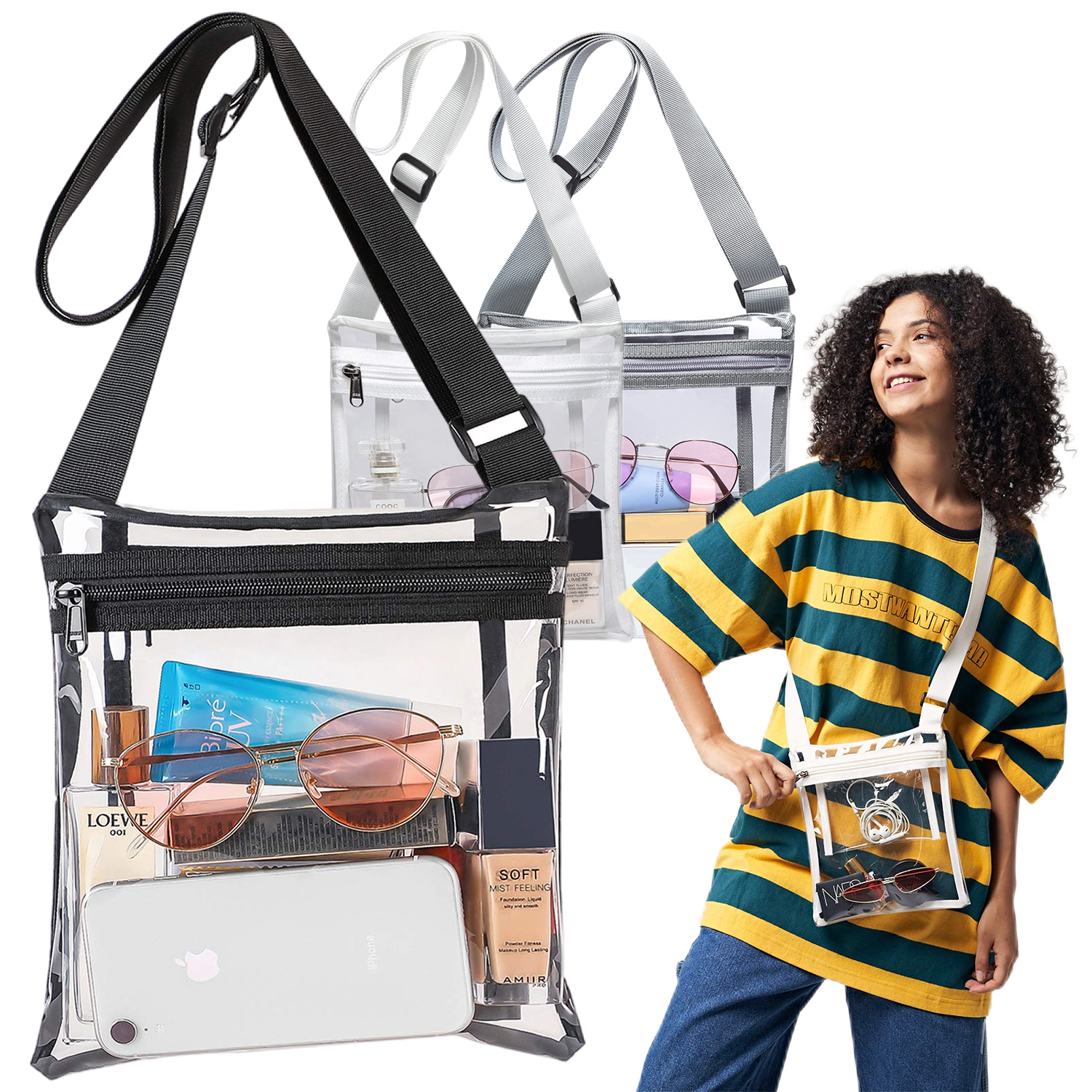PVC Stadium Approved Clear Concert Purse Crossbody bags 3
