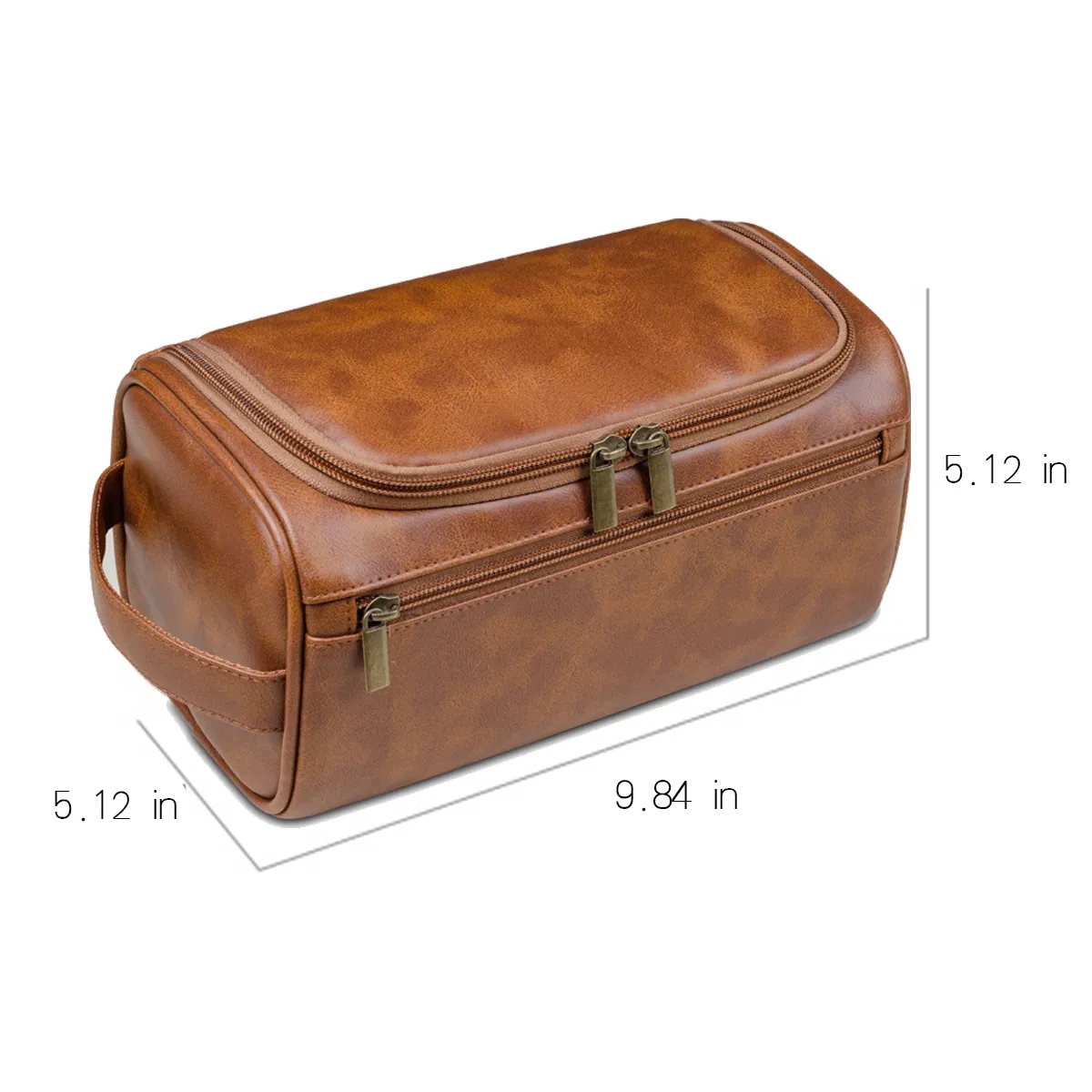 PU Leather Toiletry Bag Hook Cosmetic Travel Shaving Pouch 4