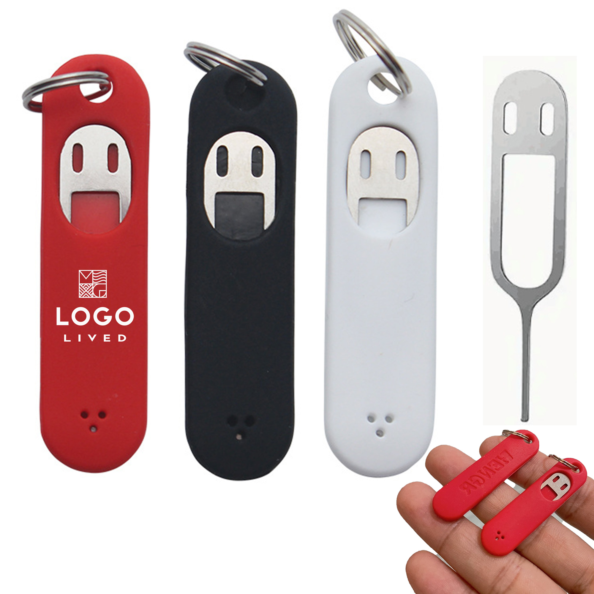 Silicone Keychain with SIM Card Eject Pin 1