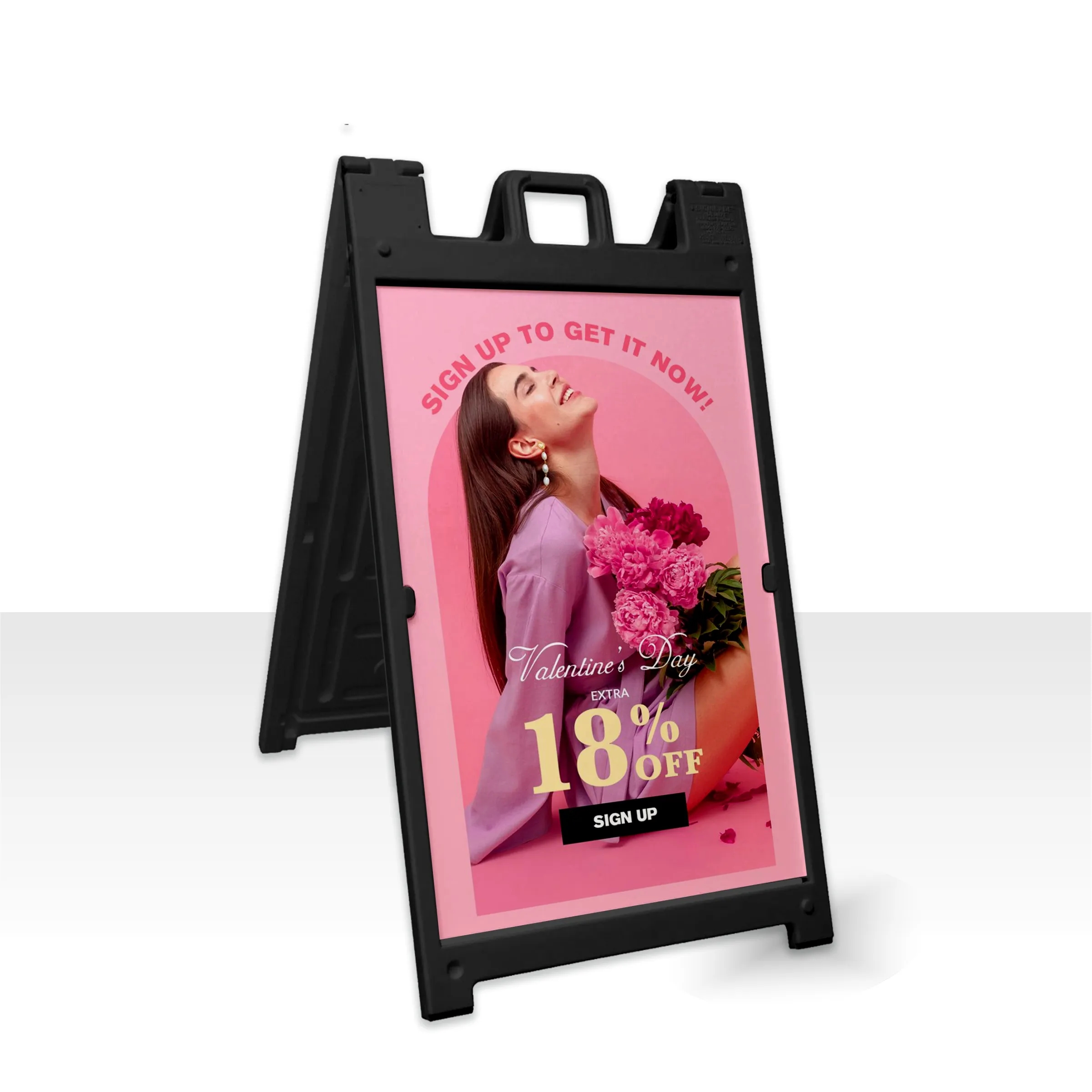 26.8" x 42.5" Plastic A Frame Kit w/ Stay Tabs - Black 10
