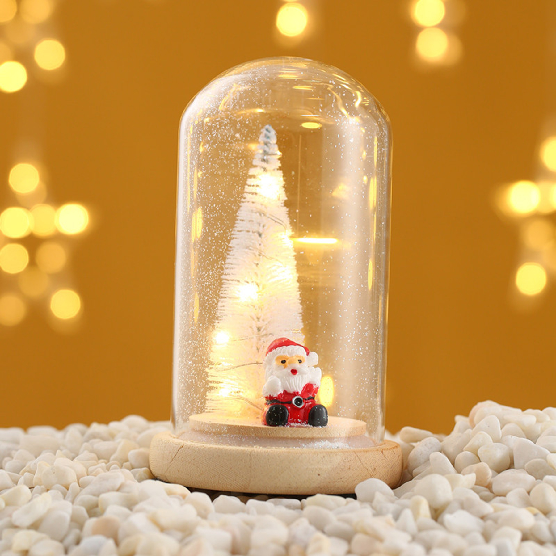 Glass Cover Luminous Christmas Tree Ornaments 3
