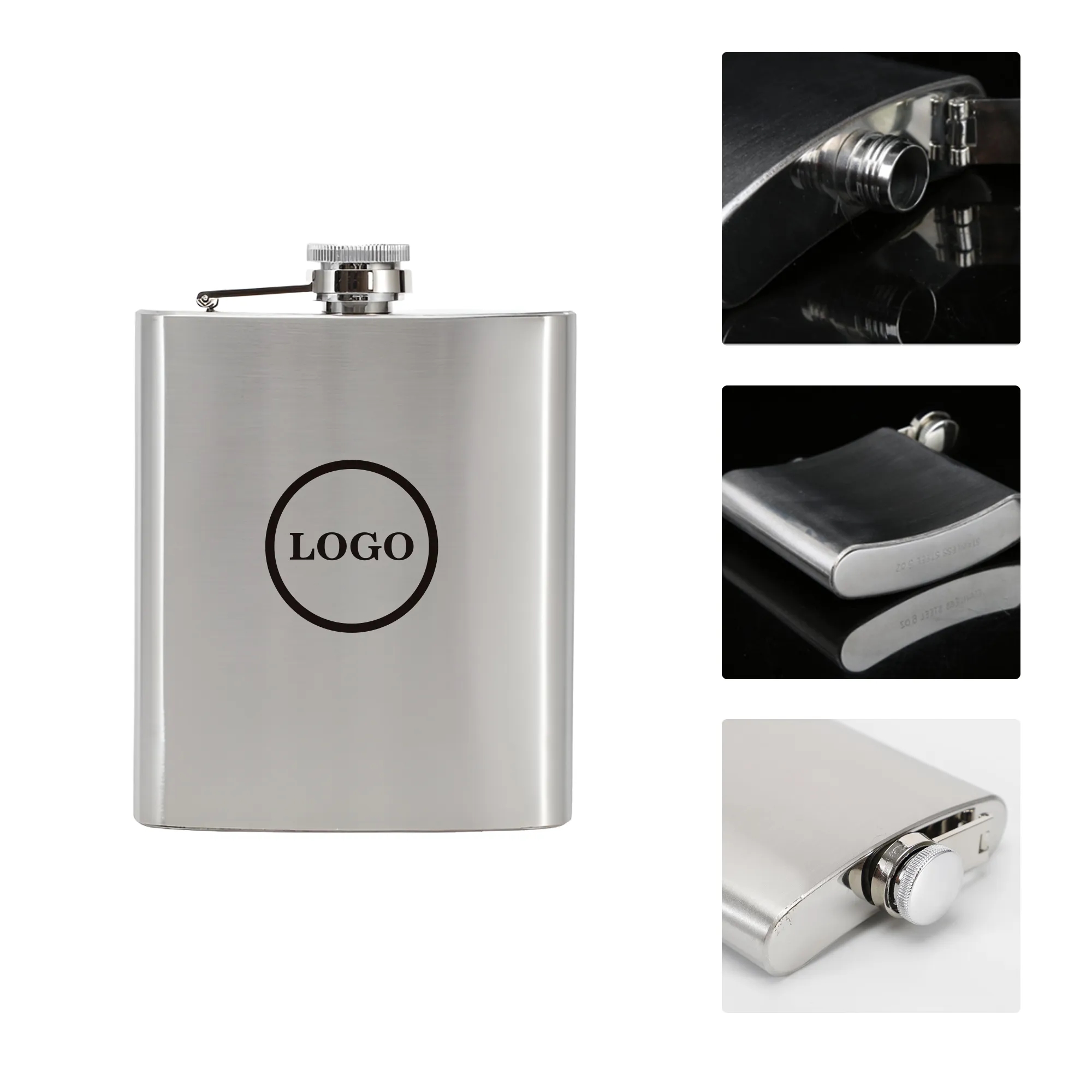 Portable Stainless Steel Flask, custom water bottle with logo imprint 2
