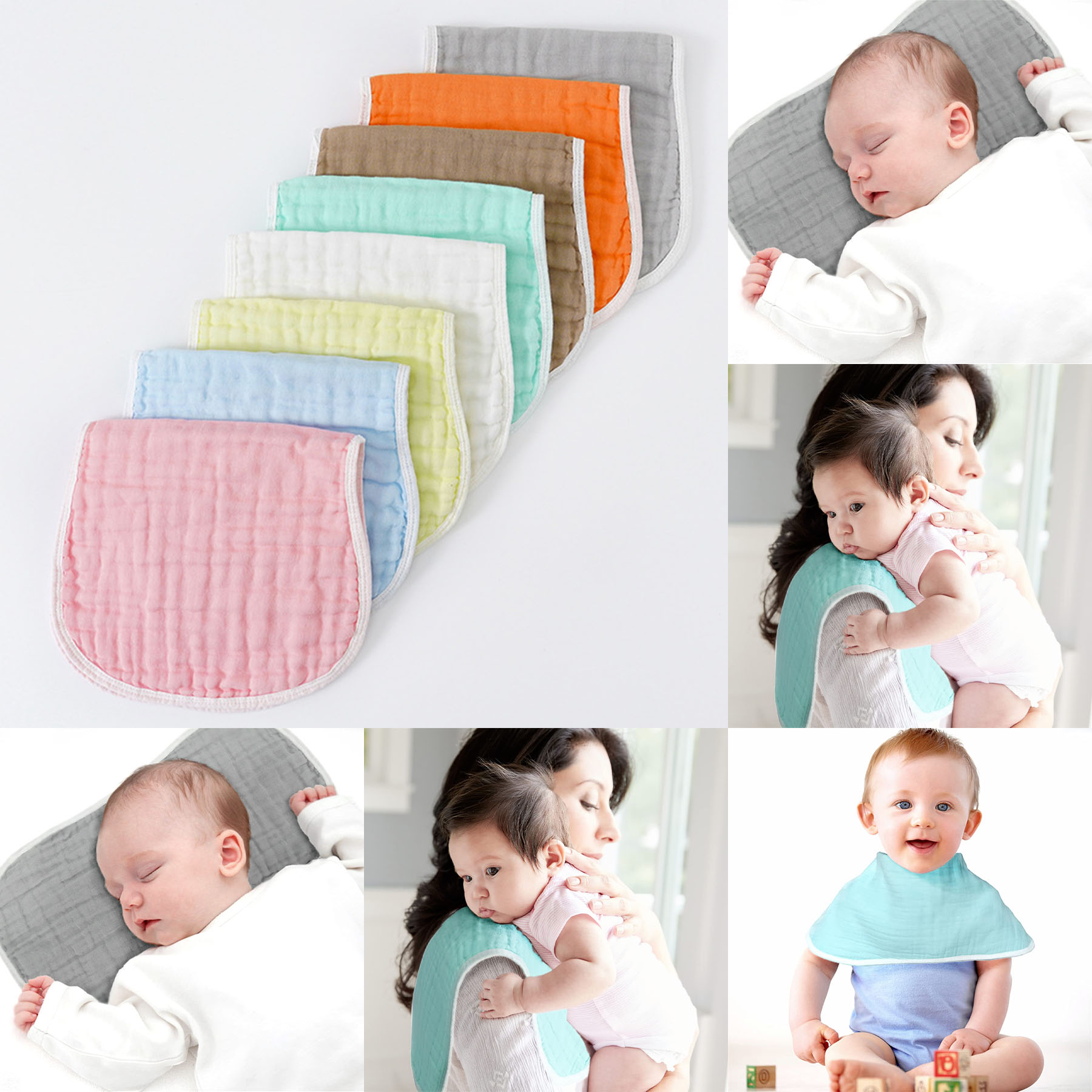 Muslin Burp Cloths for Baby Boys and Girls