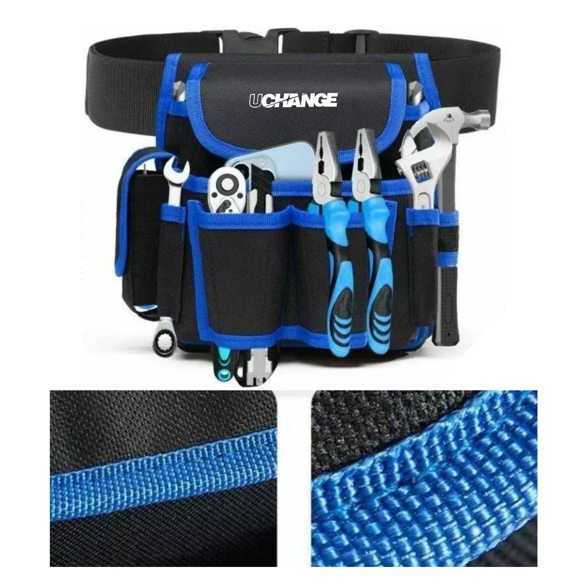 Durable Multi-Pocket Work Belt Tool Pouch Waist Bag 6