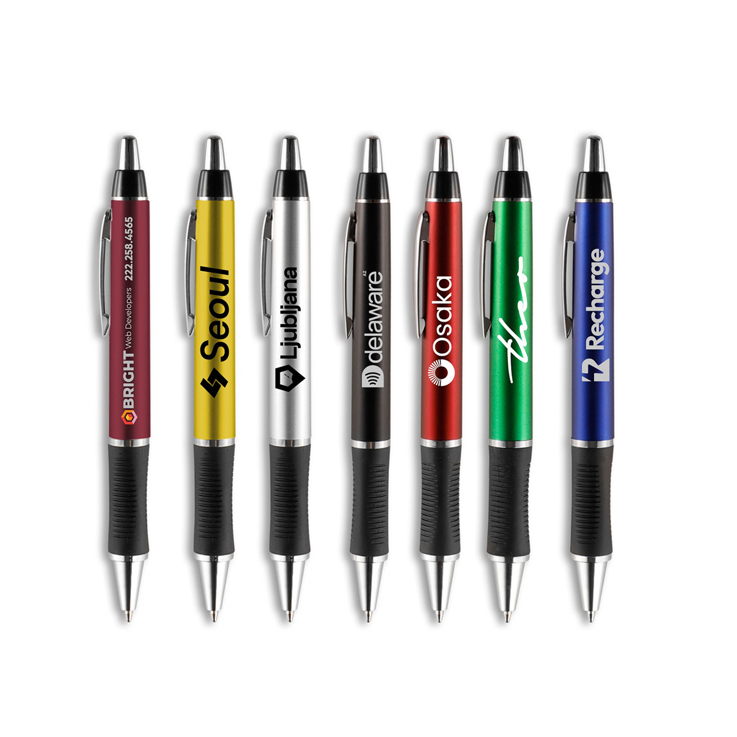 Barton Click Pen - Silver Accents 1