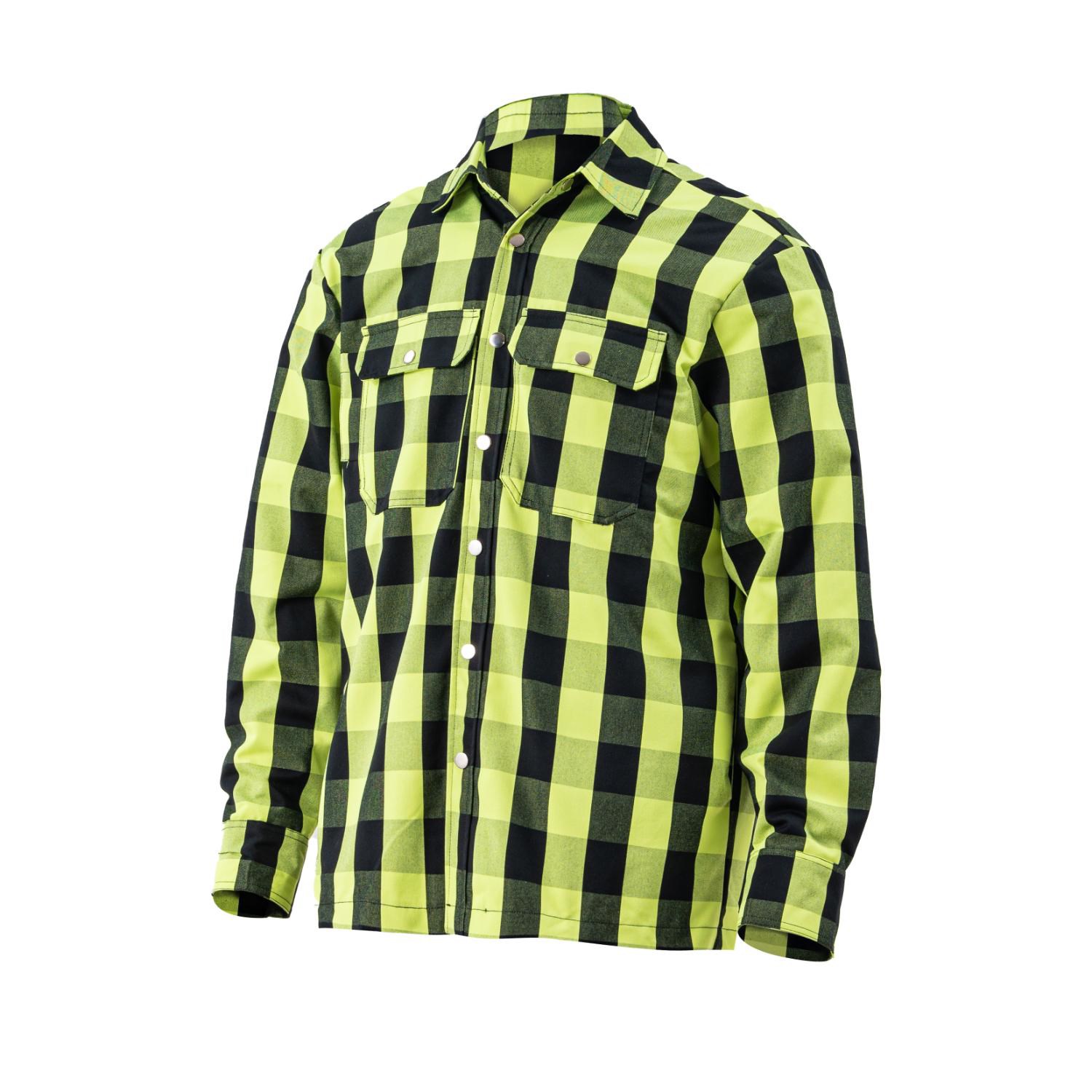 Buffalo Plaid Quilt-Lined Flannel Safety Shirt Jacket 2
