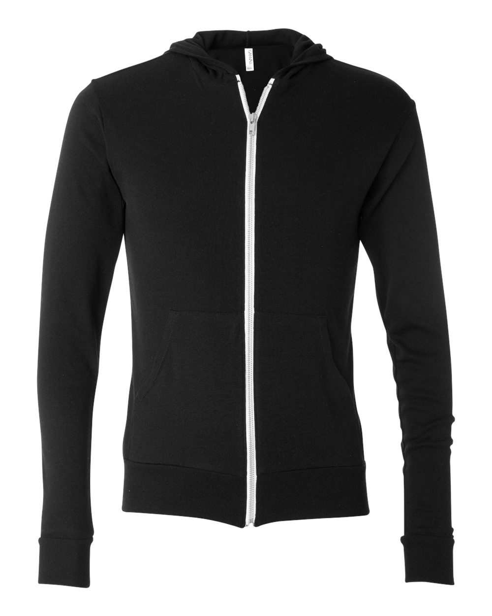 Unisex Triblend Lightweight Full-Zip Hooded Long Sleeve Tee - 3939 2