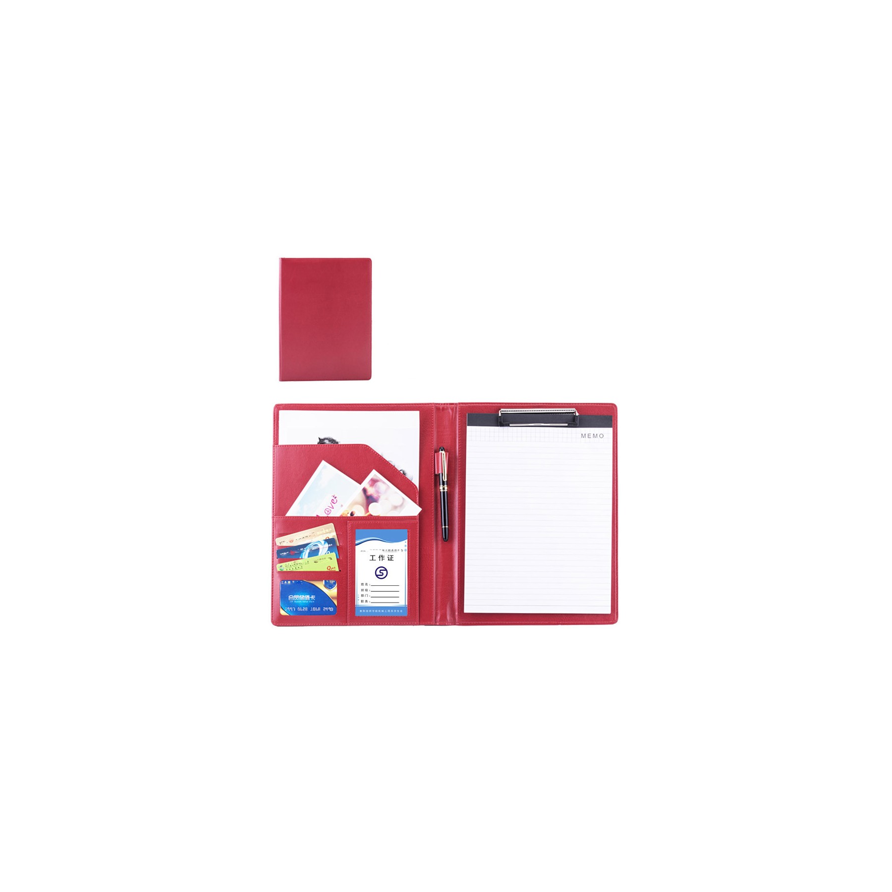 A4 Size Foldable Pu Cover Clipboard with Pen Holder 5