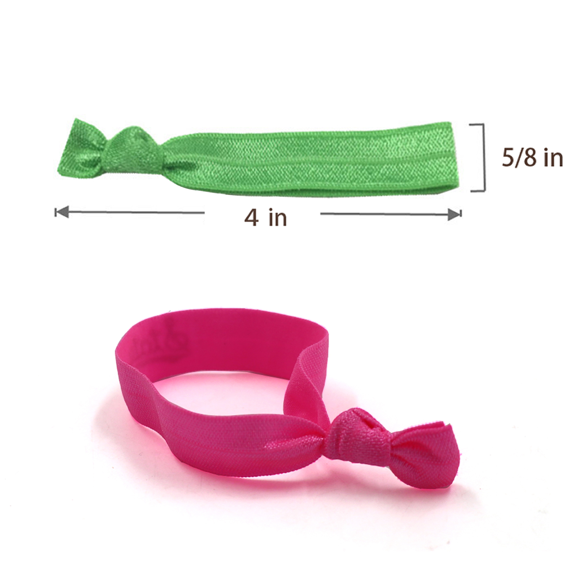 MOQ50 Colorful Ribbon Elastic Knotted Hair Ties 2
