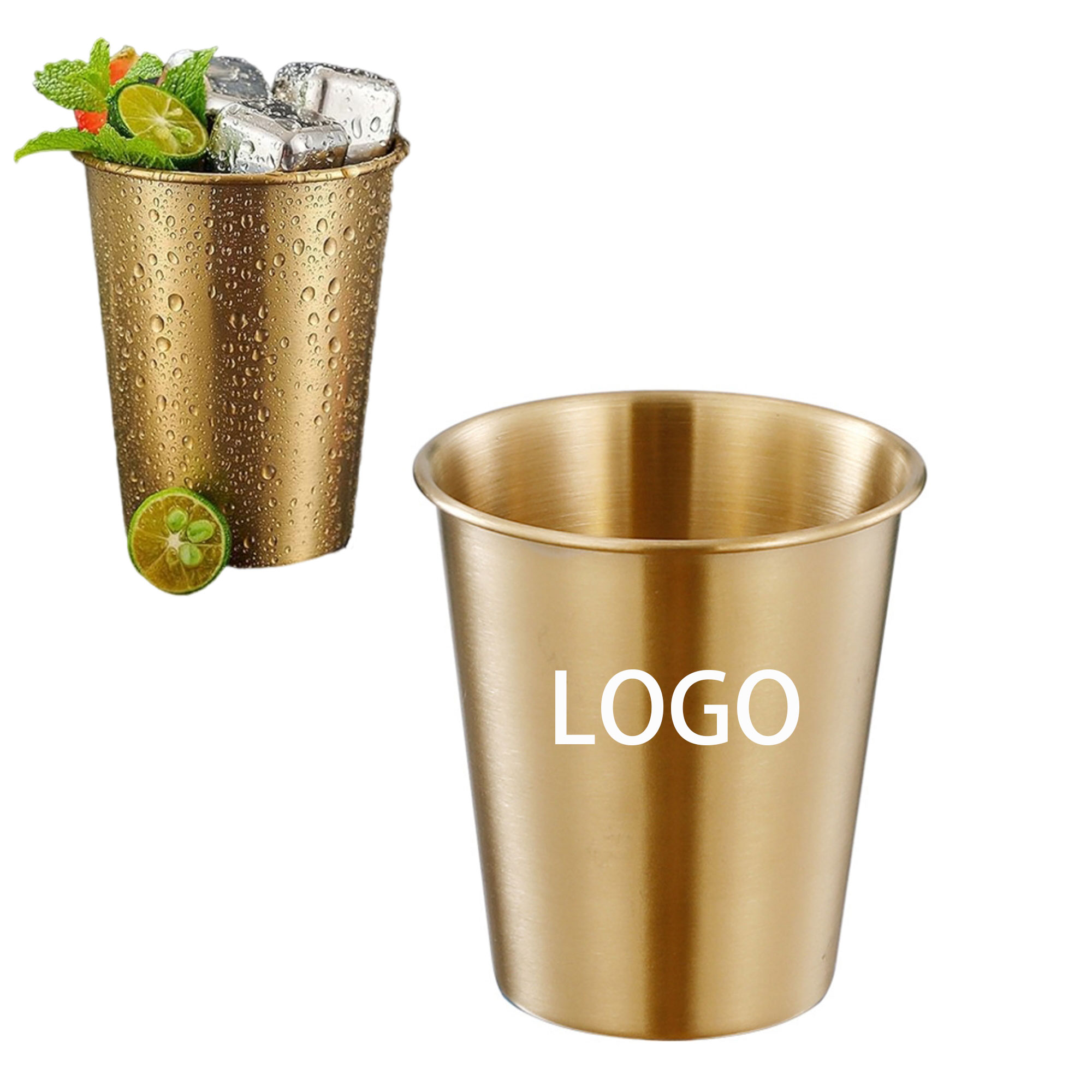 9 Oz Gold Stainless Steel Cup 1