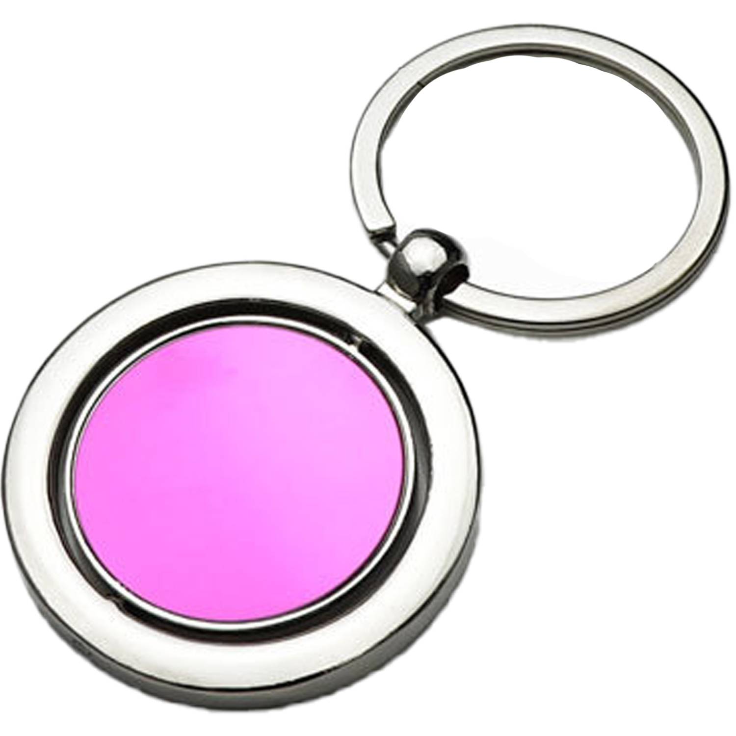 Round Rotatable Double Sided Rotating Metal Keychain 3
