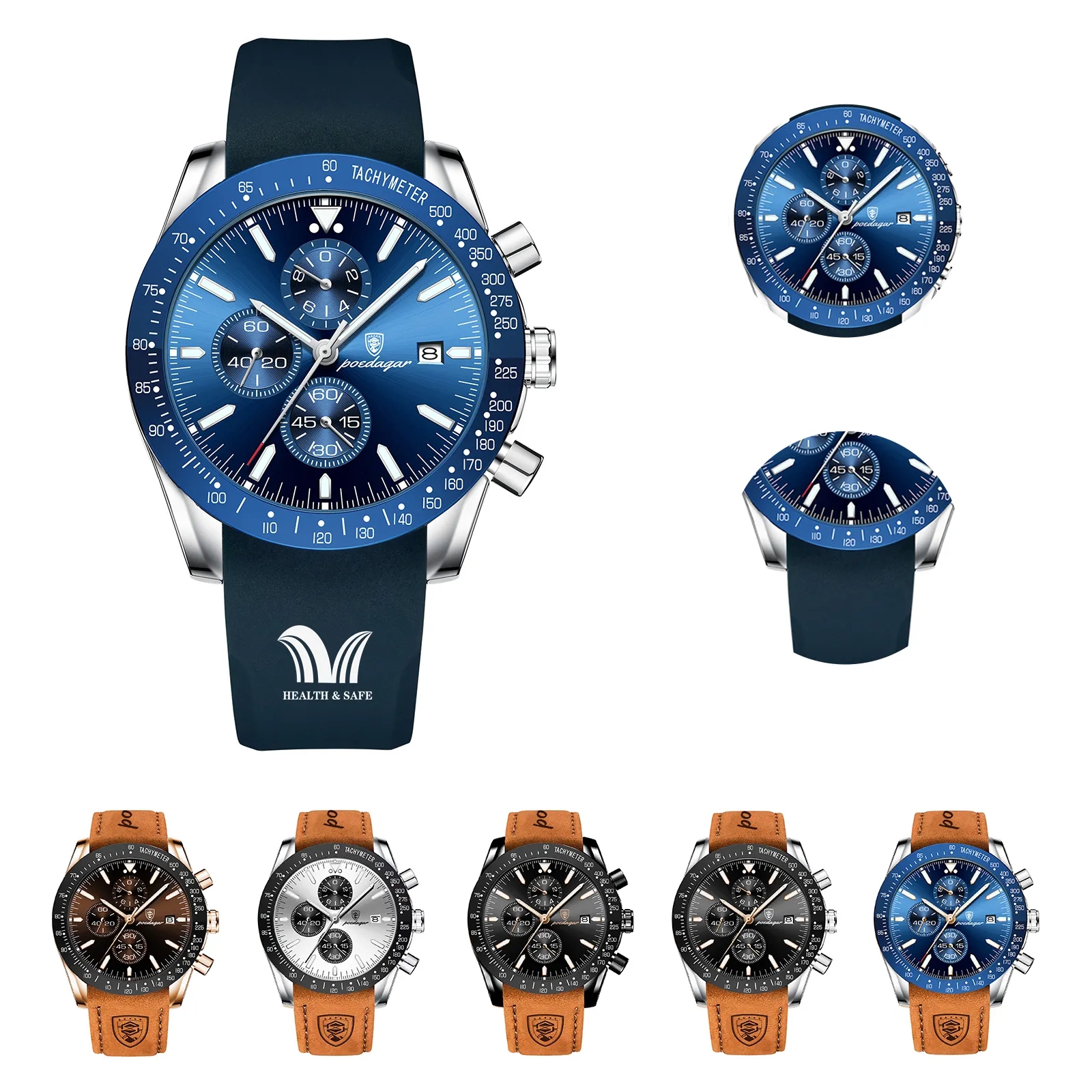 Waterproof Luminous Men'S Watch Silicone Tape 2