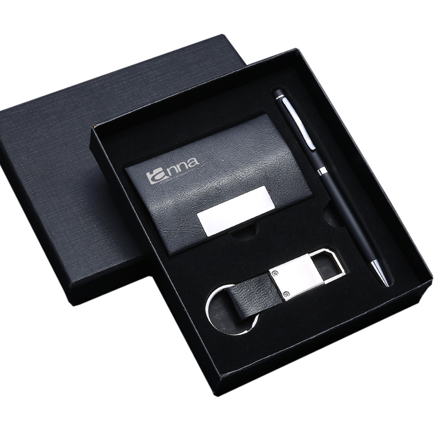 Business Card Holder Keychain Pen Gift Set 2