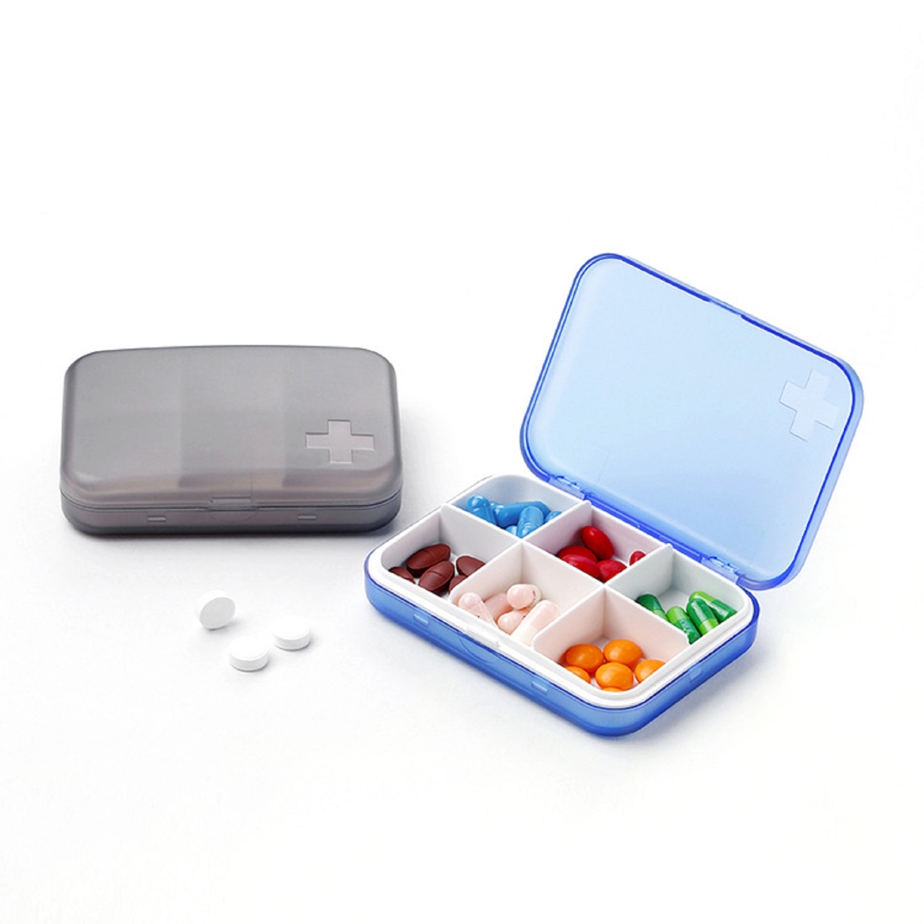 6 Compartments Square Medicine Storage Box 6