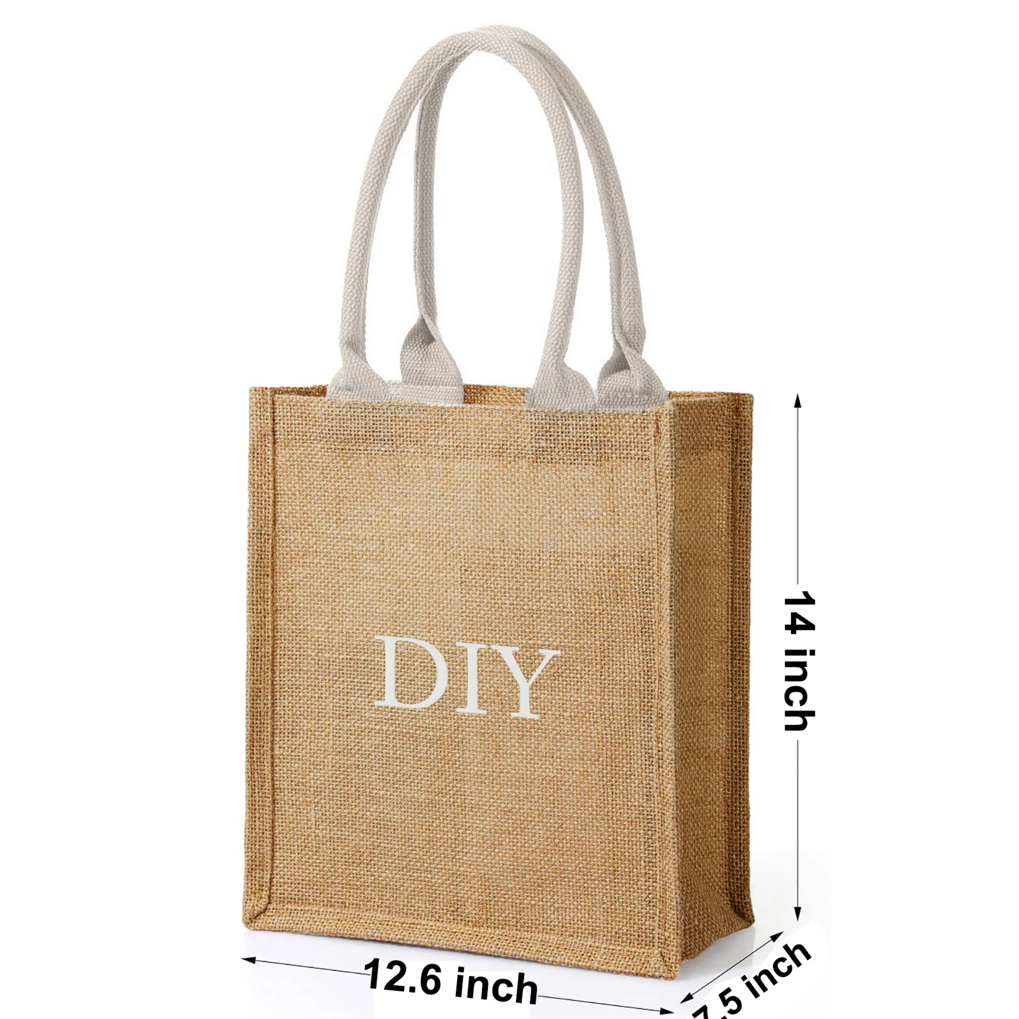 14" x 16" x 19" Large Burlap Tote Bag 3